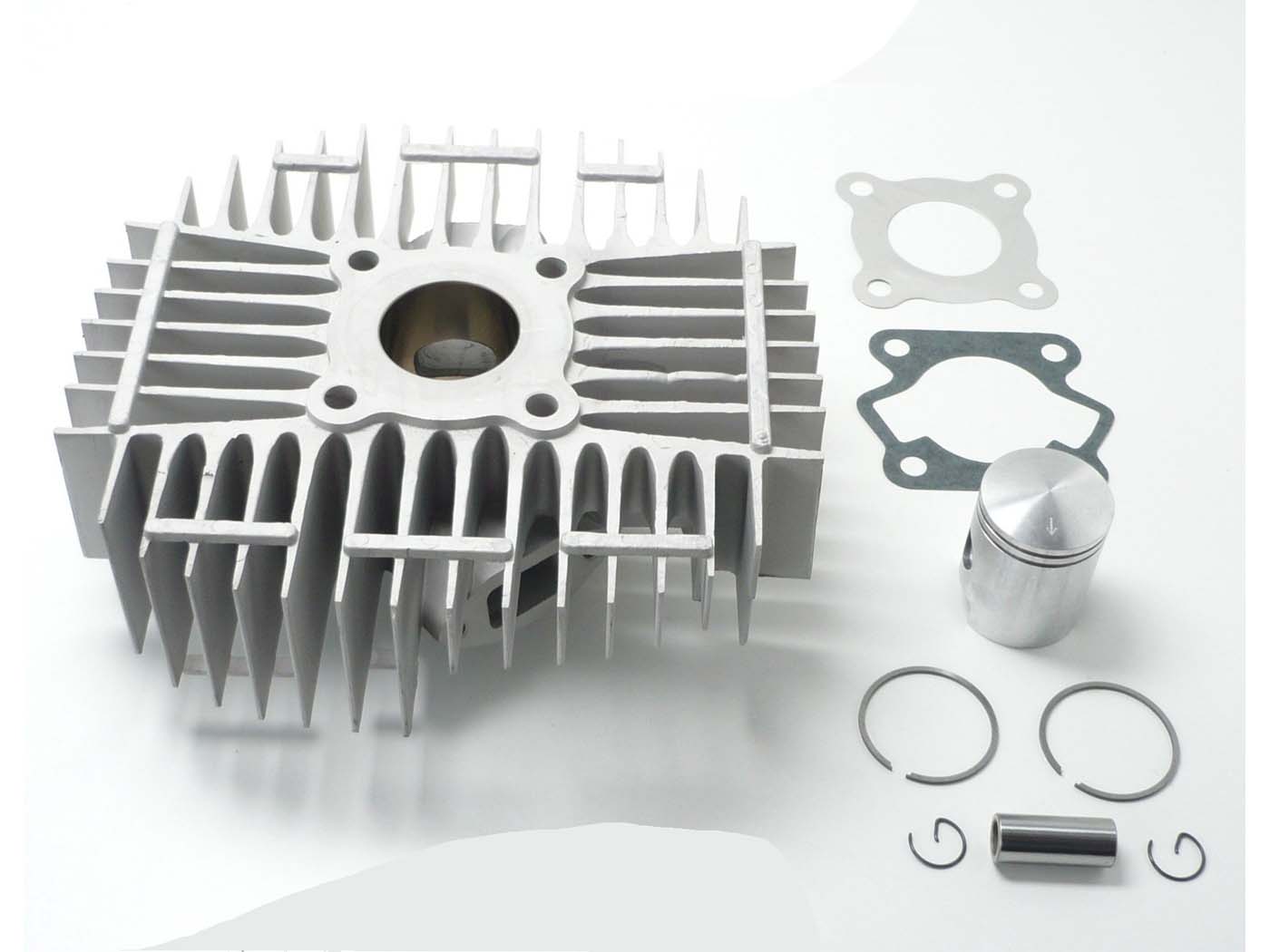 Diverse / Import Hliníková sada válce 50 ccm, vrtání 40 mm, připojení na přírubu 32 mm, rozteč děr 48 mm, rozteč svorníků 55 mm pro Kreidler Florett RS, Mustang MG00006415