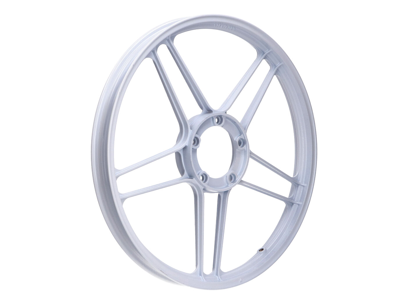 OEM Standard Hliníkové kolo bílé lesklé 17 palců, černé, přední i zadní pro Puch Maxi 53570