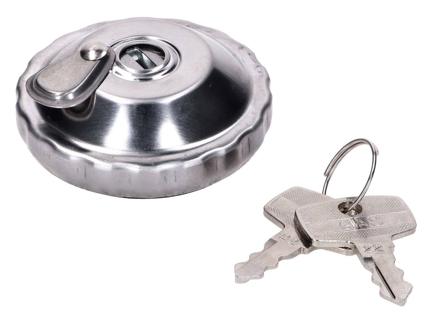 OEM Standard Víčko nádrže s bajonetovým zámkem 30 mm chrom pro Puch Maxi, Tomos 53587