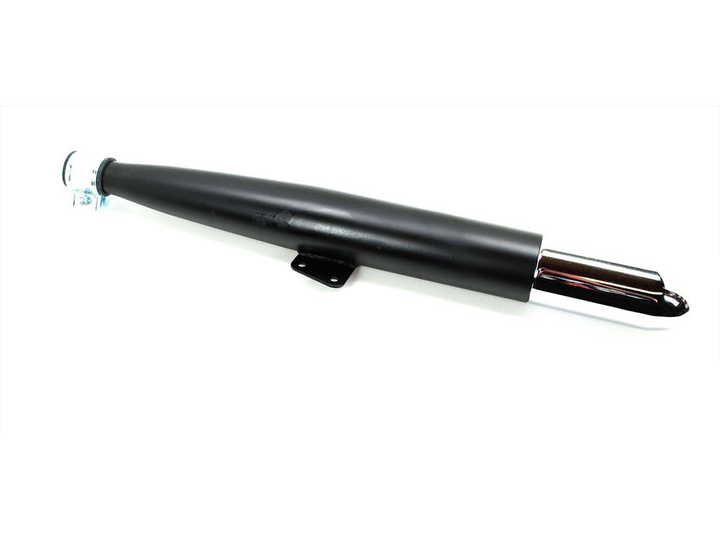 Diverse / Import Výfuk černý chrom 560 mm 60 mm 28 mm pro Hercules Prima, Sachs Moped, Mokick, Moped MG00001169