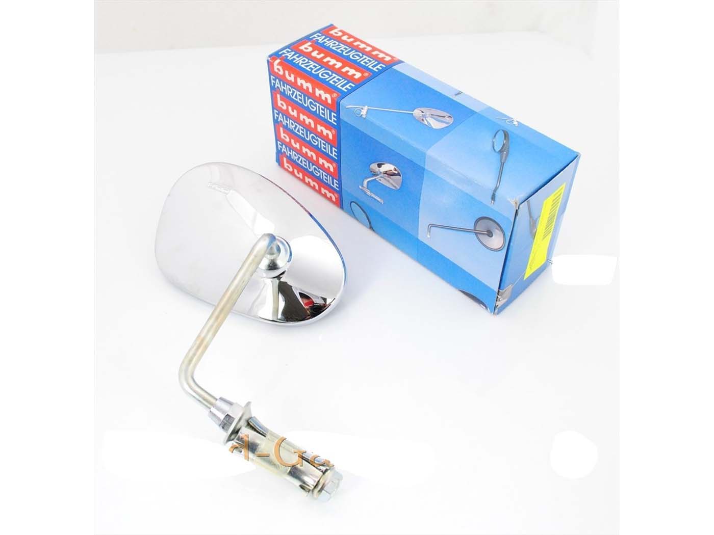 Zrcátko bumm chrom pravé redukční pro Hercules, Miele, DKW, NSU, Zündapp, Kreidler, Puch MG00000725