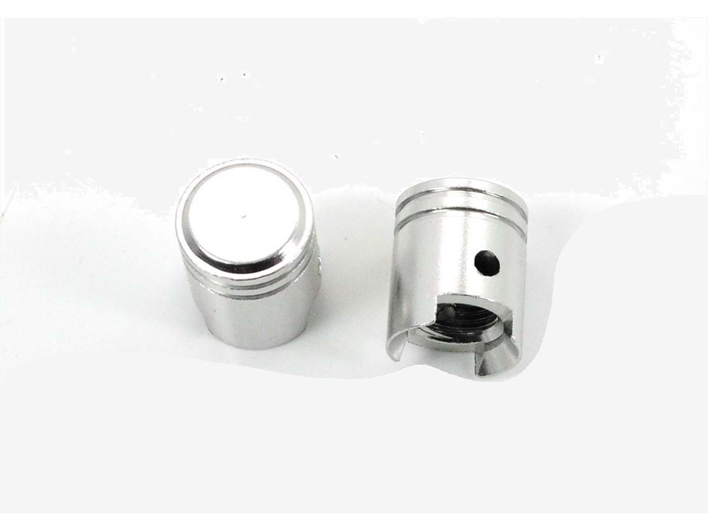 Diverse / Import Čepičky ventilků hliníkové stříbrné ve tvaru pístu pro moped, moped, mokick MG00028106