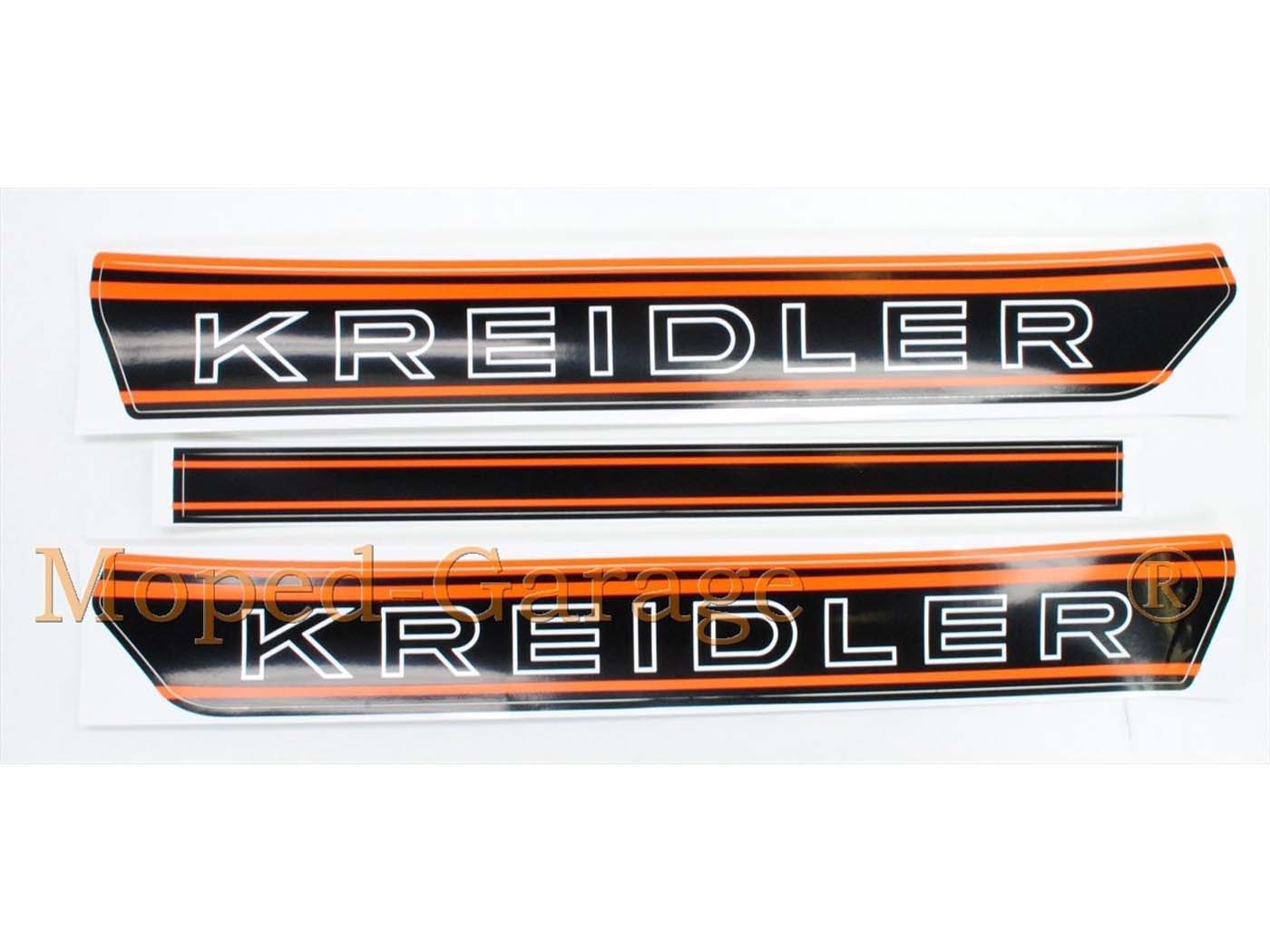 Diverse / Import Samolepka na nádrž Kreidler, 3 díly, černá/oranžová, pro Florett RS RMC MG00008324