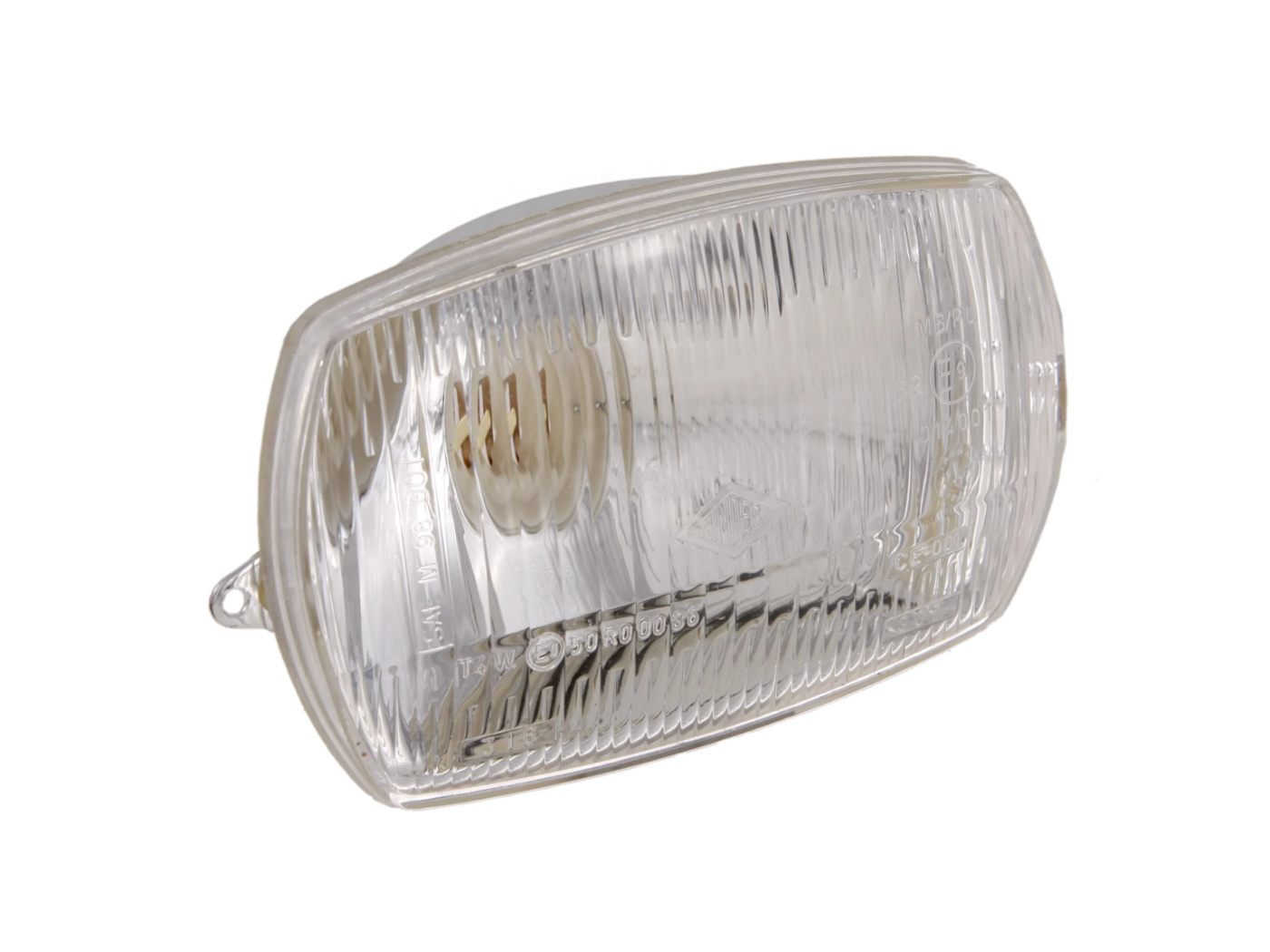 Diverse / Import Hranatý světlomet 90x140 mm s dálkovým světlem a parkovacím světlem pro Vespa 50 Special/Elestart 52912