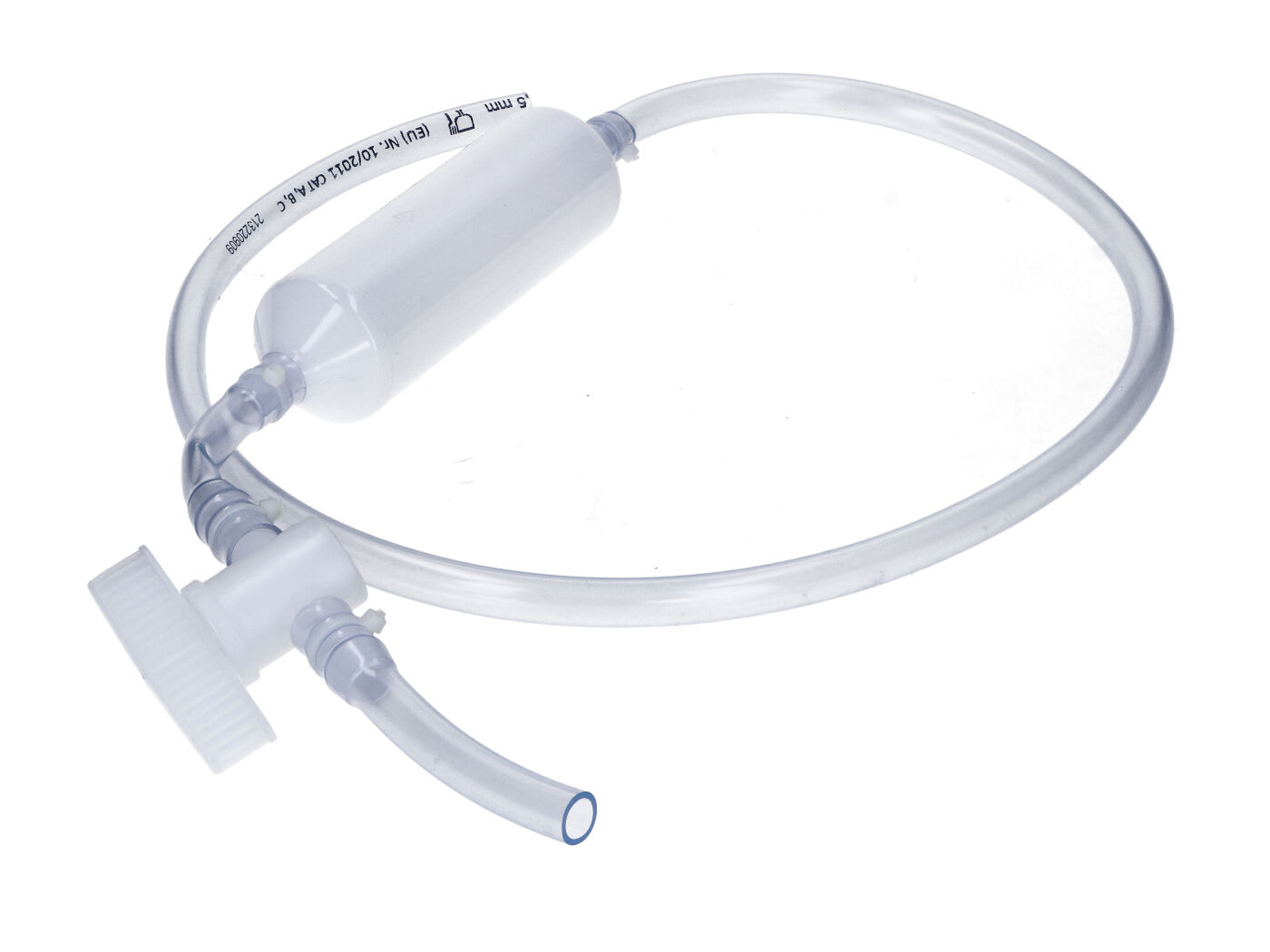 Ruční pumpa / pumpa na kanystr Hünersdorff s průhlednou hadicí (1450 mm) a výpustí 53509