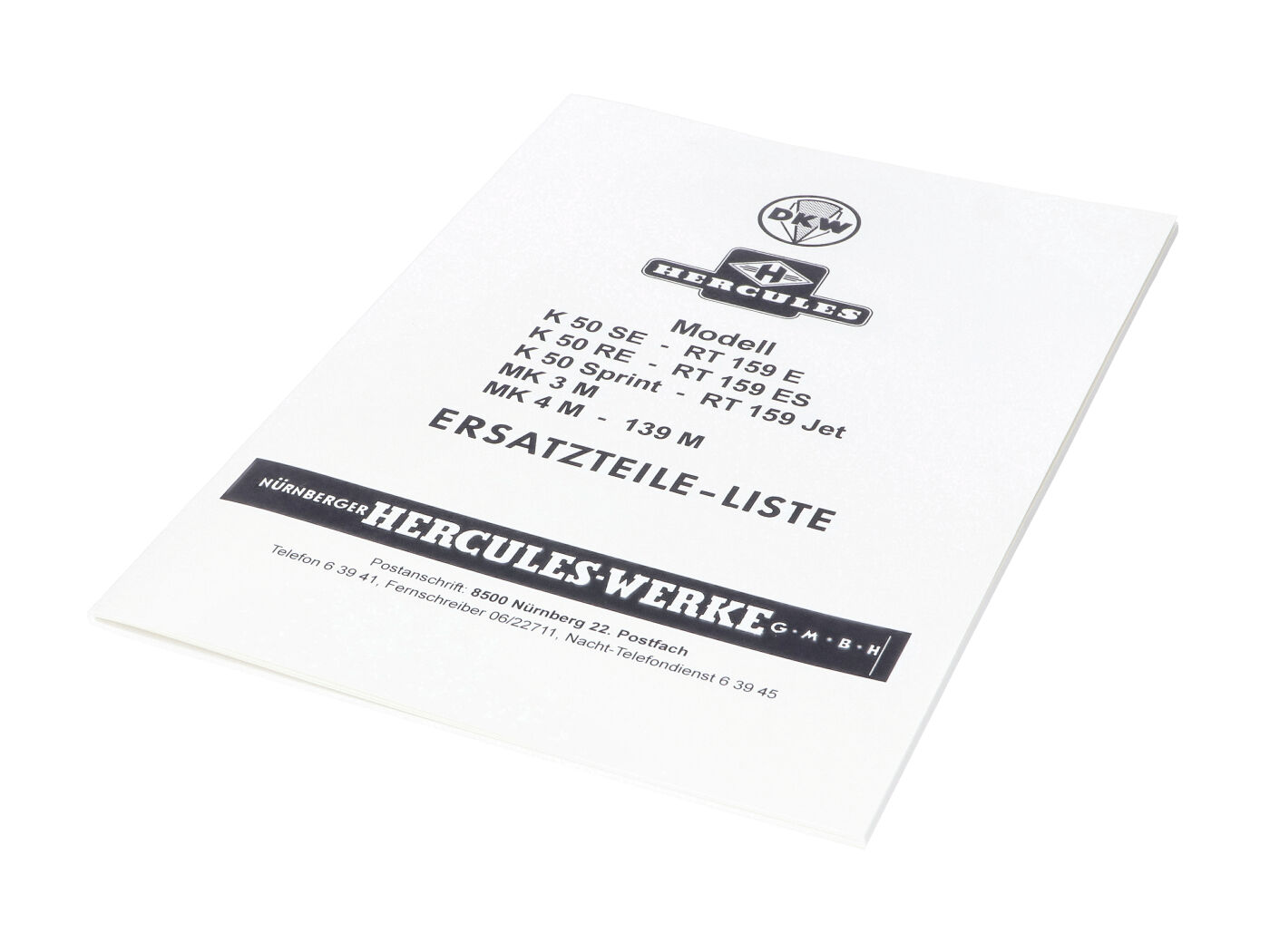 NTS Parts Katalog náhradních dílů pro DKW RT 159 139 M Mokick MG00086202