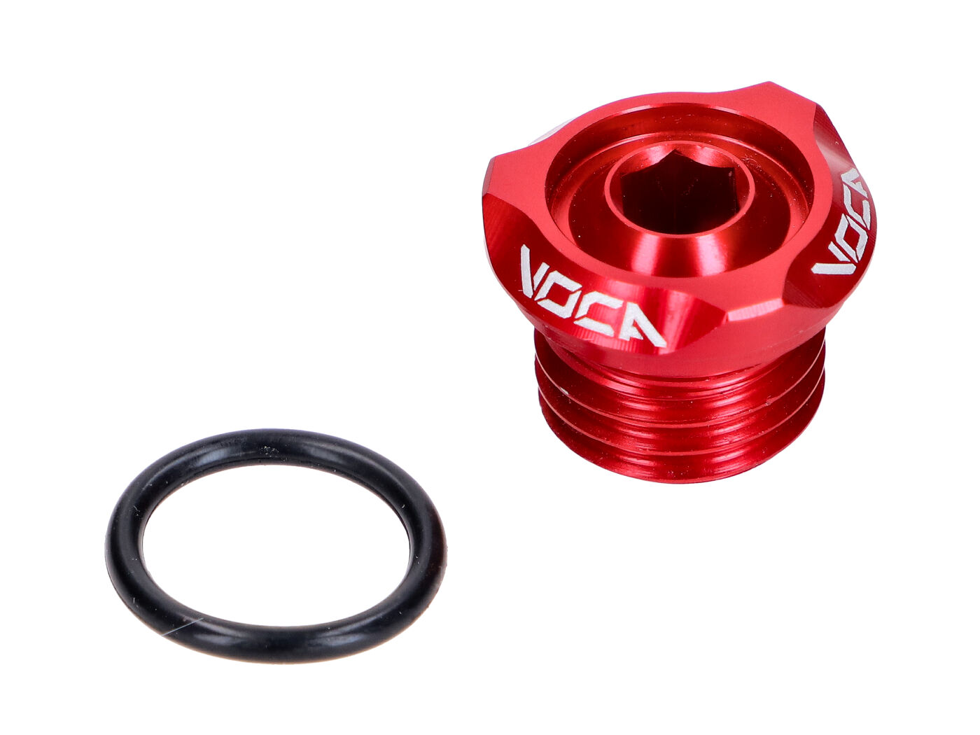 Voca Racing Víčko nalévacího otvoru oleje VOCA V2 CNC červené pro Minarelli AM, Generic, KSR-Moto, Keeway, Motobi, Ride, 1E40MA, 1E40MB VCR-SD9188.V2/RE