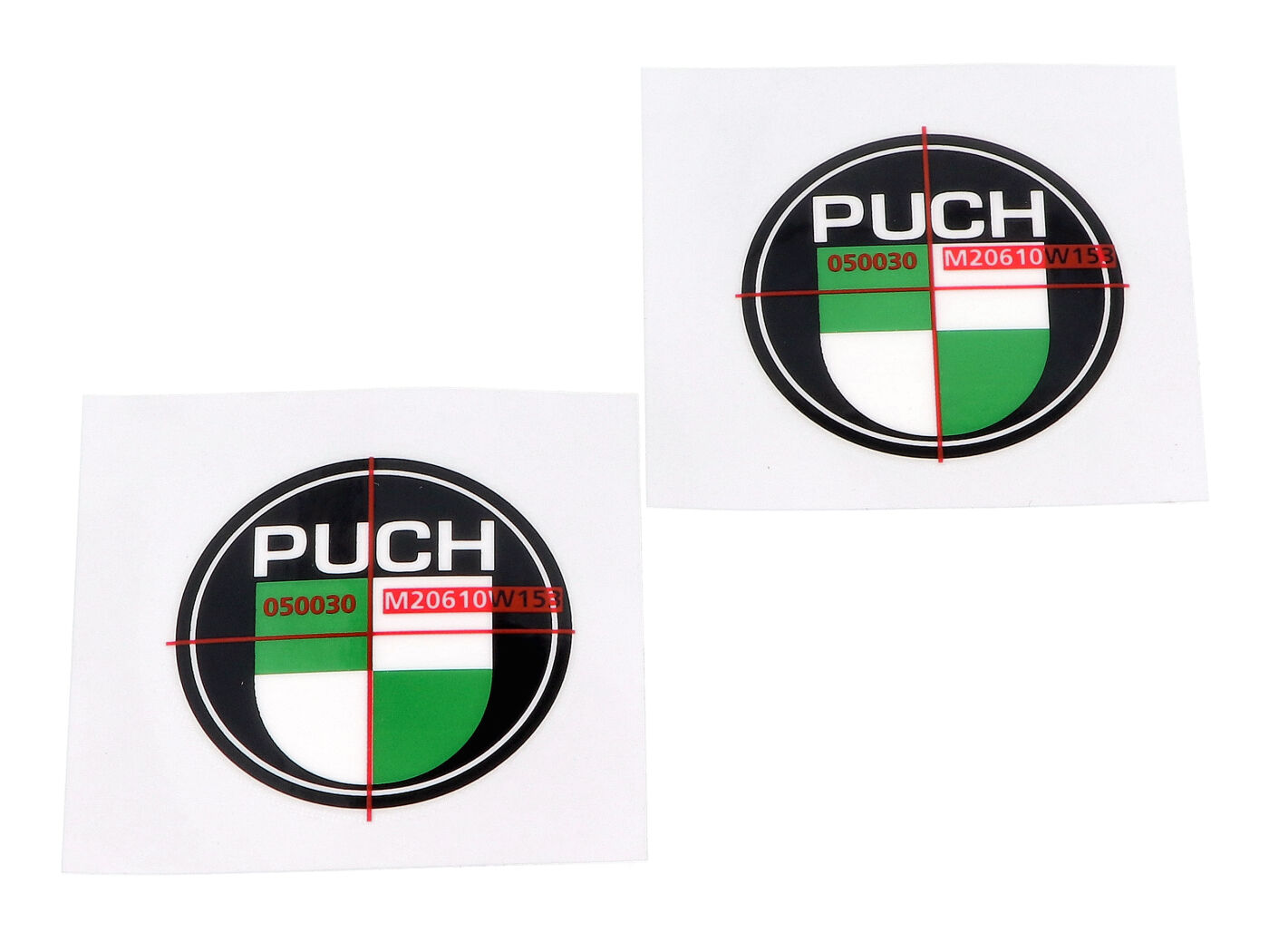 OEM Standard Samolepky na nádrž 2 kusy, kulaté 40 mm pro Puch MG00008329