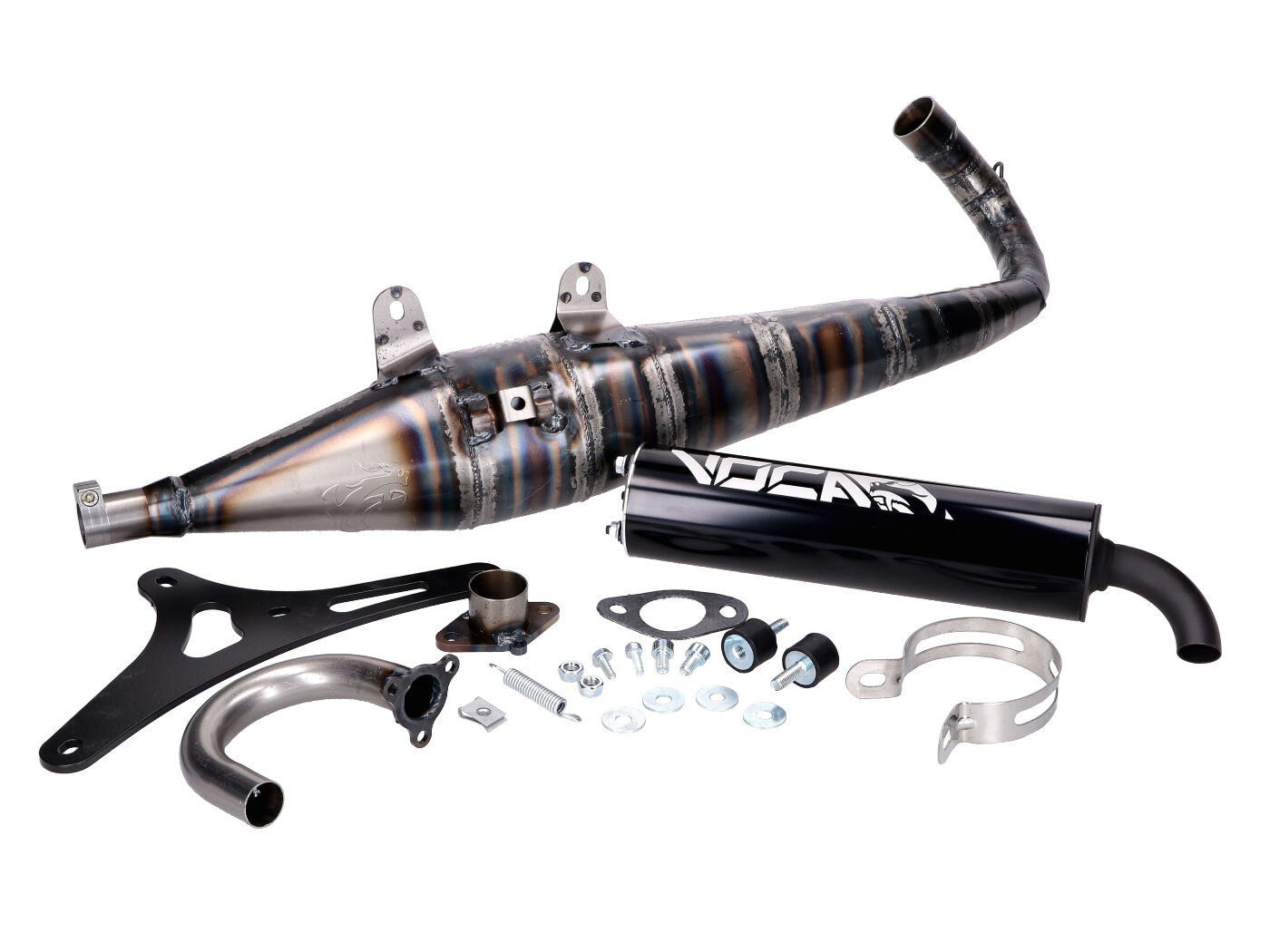 Voca Racing Výfuk VOCA Corse černý Aprilia, Gilera, Italjet, Piaggio 125, 150 2T VCR-RD46145.125/BK