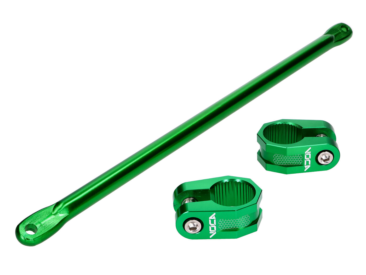 Držák řídítek s výztuhou řídítek VOCA Racing CNC zelená VCR-SD900.RBK/GR