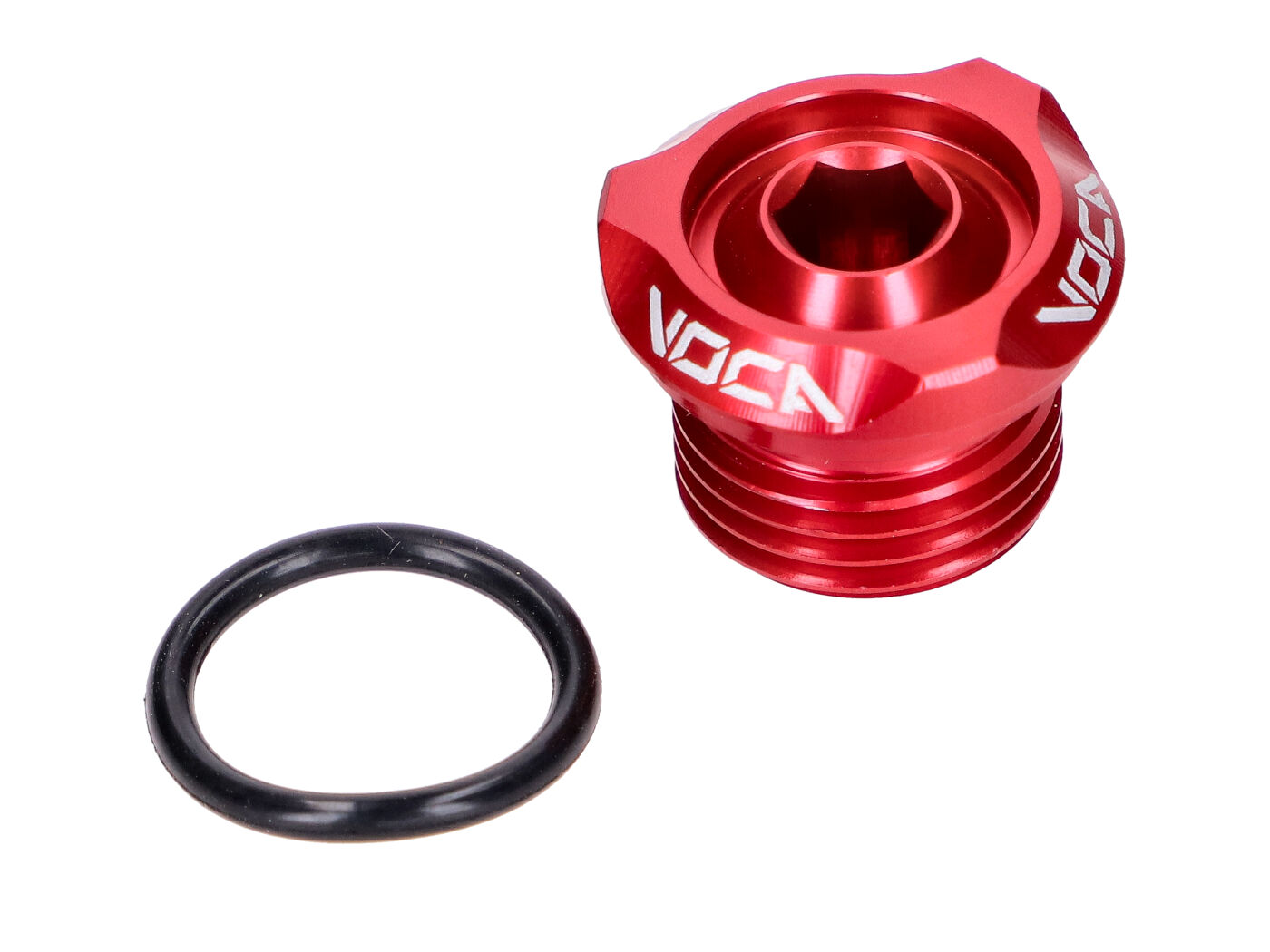Voca Racing Olejová zátka VOCA V2 CNC červená pro Derbi EBE, EBS, D50B VCR-SD9192.V2/RE