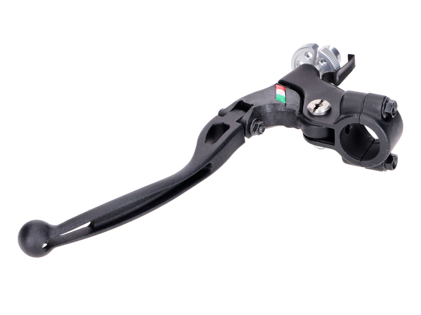 Domino Racing spojkové ovládání pro řídítka 22 mm, levé, černé, 28 mm, s výklopnou páčkou pro spojkové lanko 54116