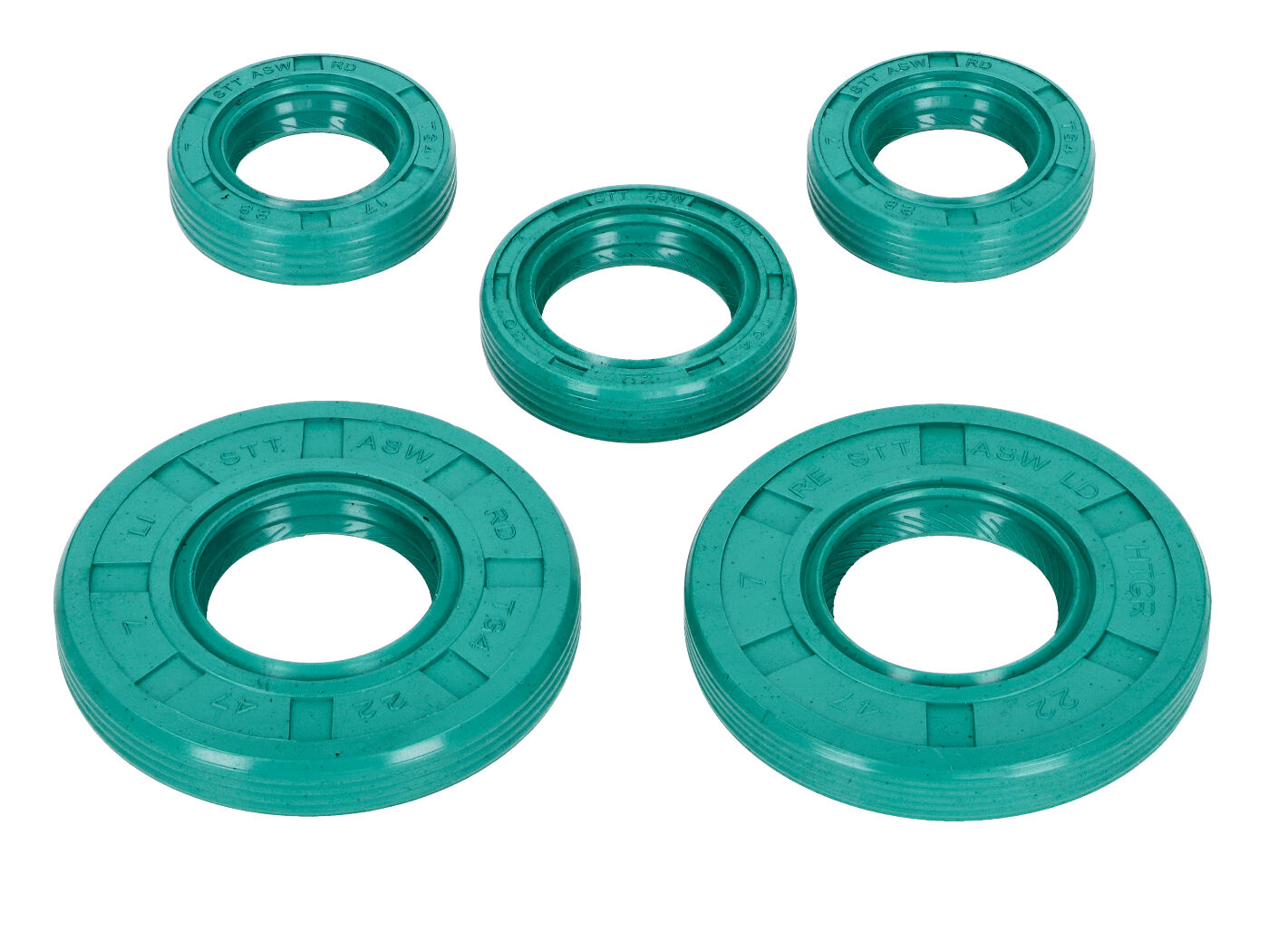 Sada gufer Schmitt Evolution FKM zelená se směrem otáčení pro Simson S50, KR51/1 Schwalbe, SR4-1 Spatz, SR4-2 Star, SR4-3 Sperber, SR4-4 Habicht STT53148