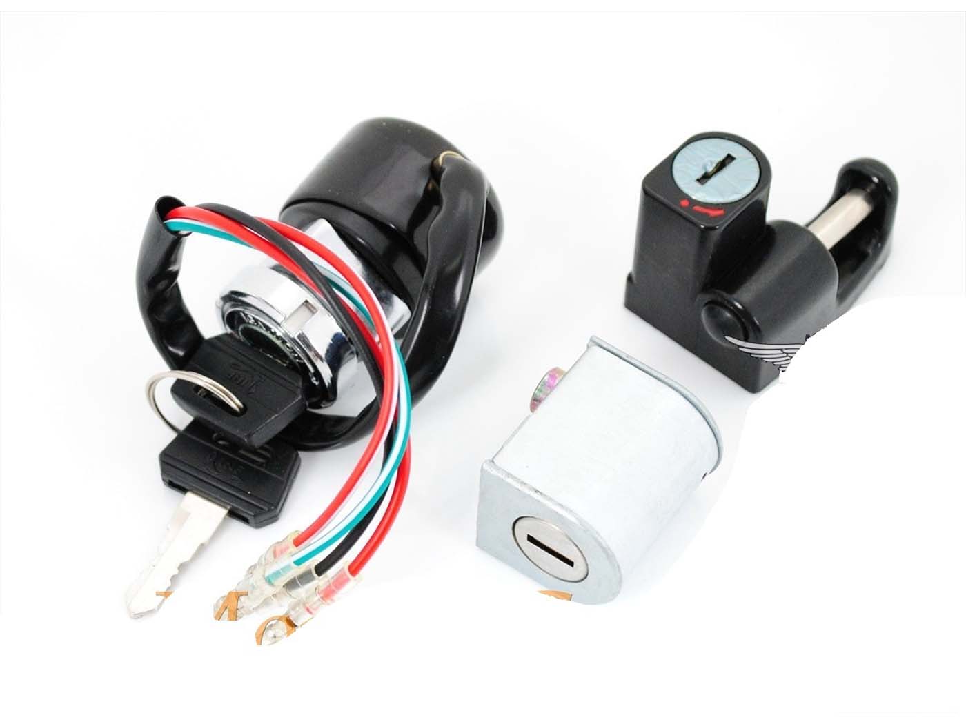 Diverse / Import Sada zámků: Zámek řízení, spínací skříňka 24 mm 4pin, zámek helmy 38 mm 18 mm pro Honda Dax ST 50, 70 MG00005478