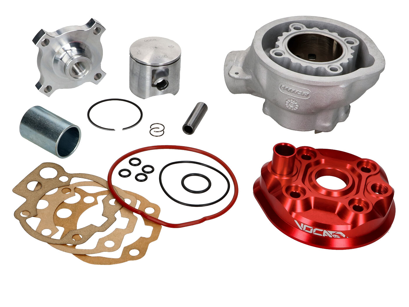 Voca Racing Sada válce Voca Bestia s červenou kalotou 80 ccm d. 50 mm pro Minarelli AM6 VCR-RD1188.80.CYL/RE