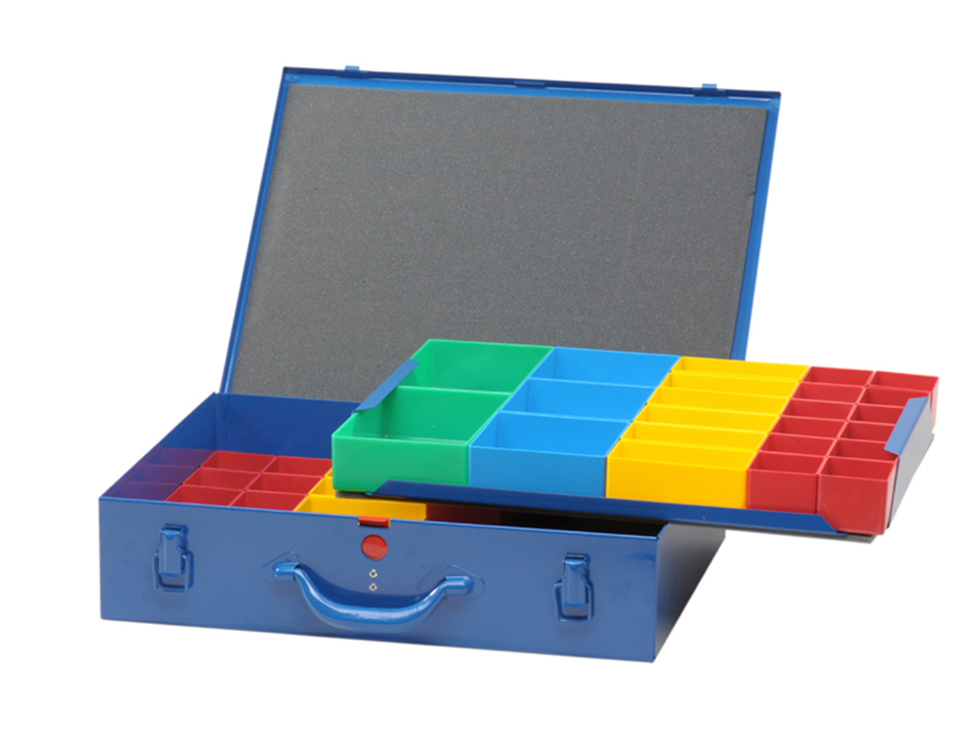 Hünersdorff Třídicí box Hünersdorff, kovový (330×440×100 mm), 59 přihrádek, modrý 53525