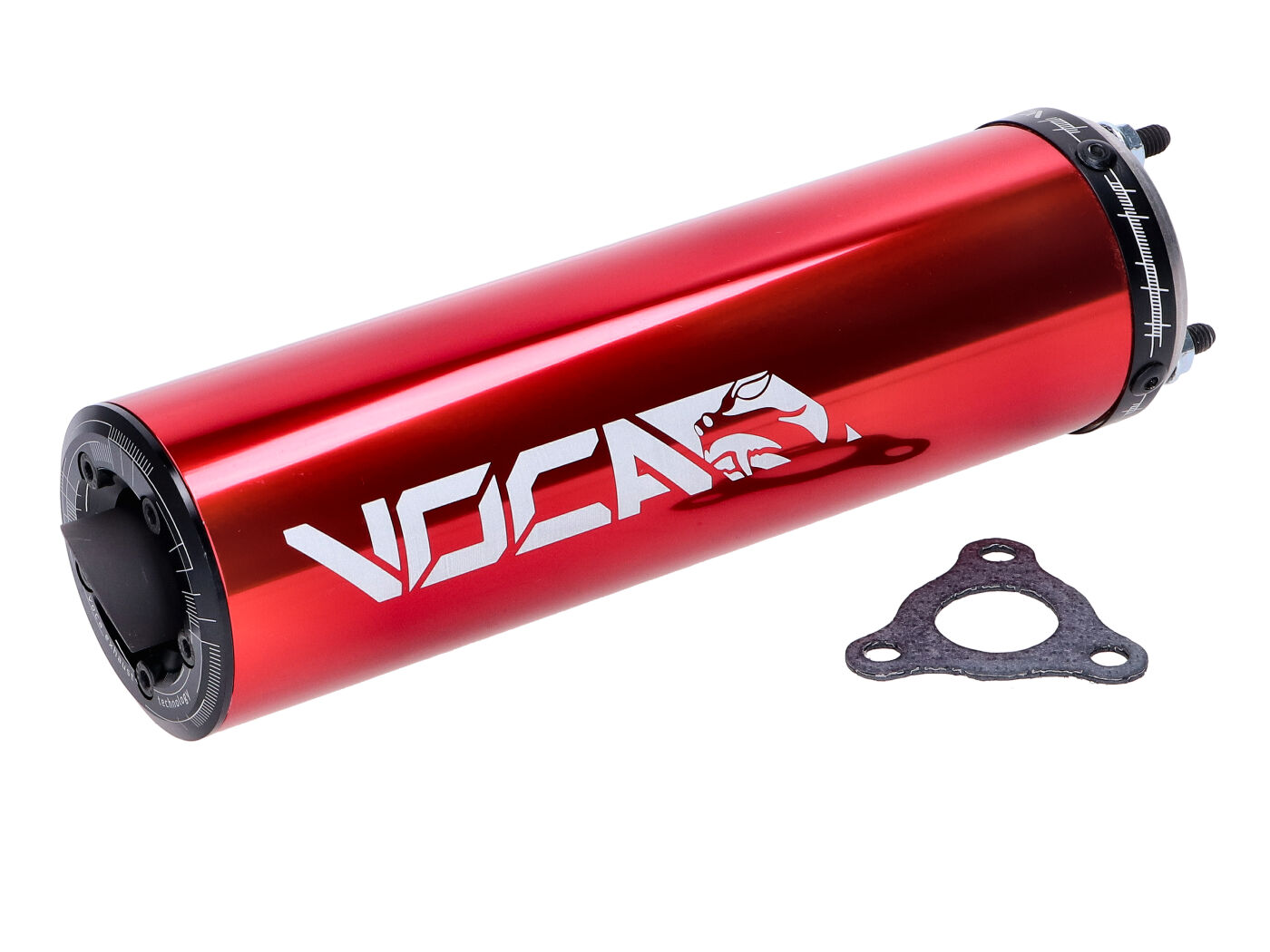 Zadní tlumič výfuku Voca Racing 60 x 200 mm červený 50–80 ccm pro D50B0, EBE050, EBS050, AM6 VCR-RD30200.01/RE