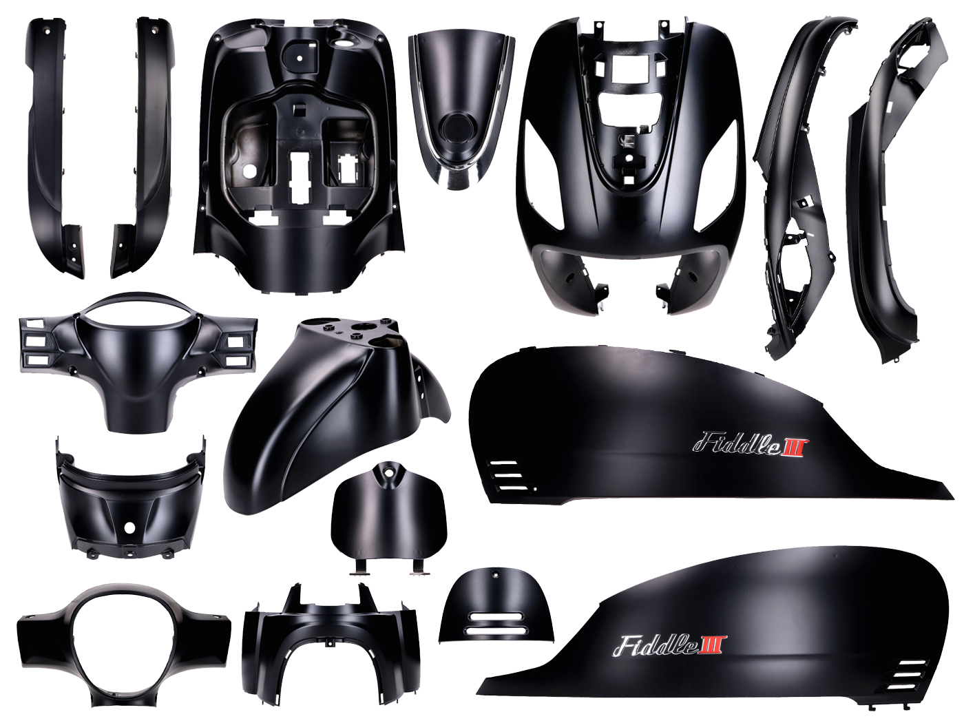 Diverse / Import Sada kapotáže černá matná 16dílná pro Sym Fiddle 3 roky 2014–2020 54541