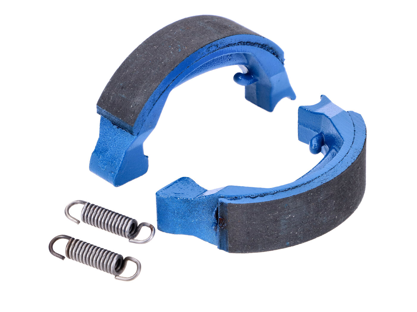 Sada brzdových paken Polini Sport 80x18 mm včetně pružin pro bubnovou brzdu, v modré barvě, pro Honda Camino, Peugeot 103, 104, Puch Maxi (drátěné kolo), MV50X, X30, X50 176.1241/R