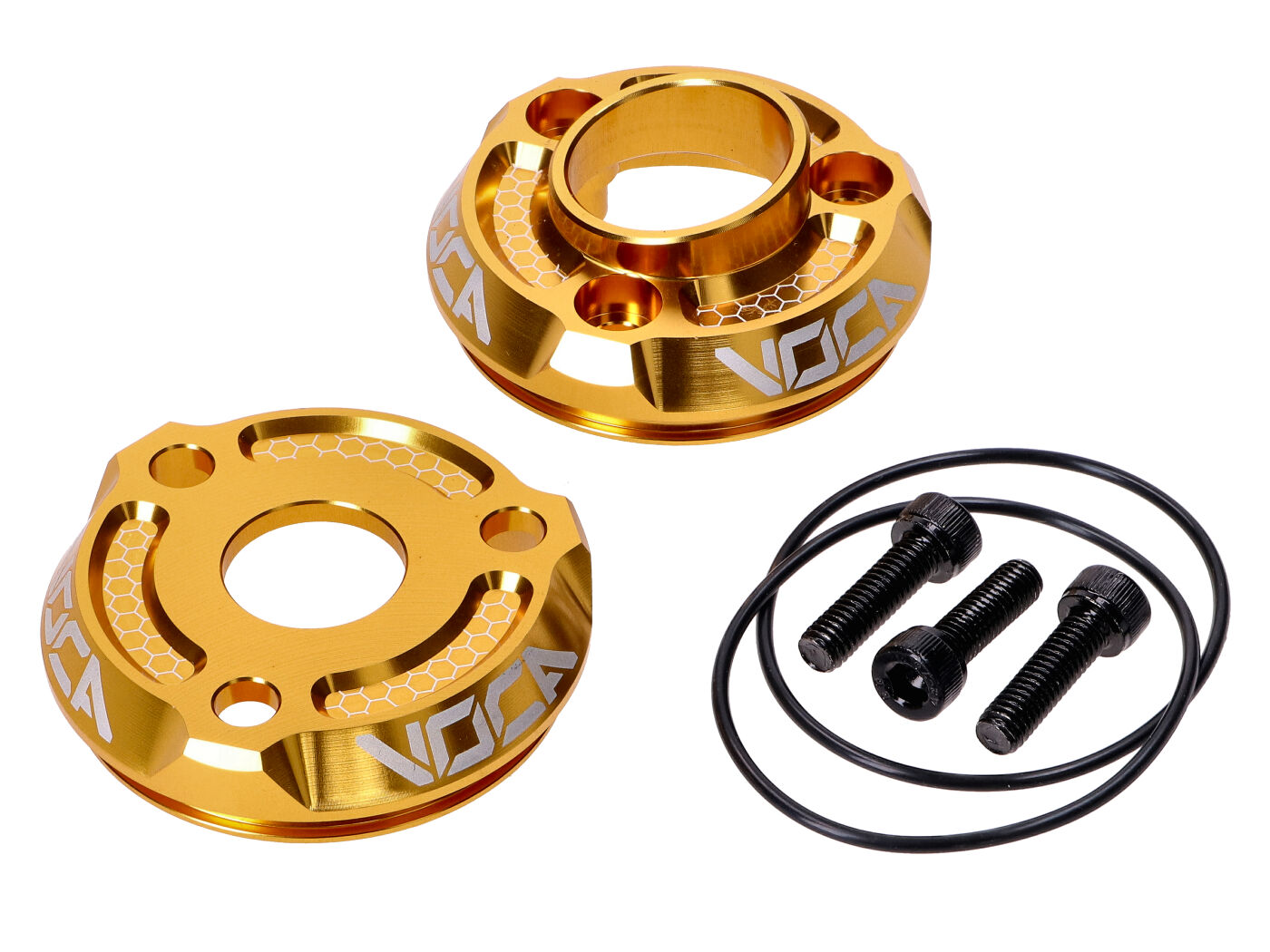 Koncovka zadního tlumiče výfuku Voca Racing zlatá VCR-RD304CNC/GO