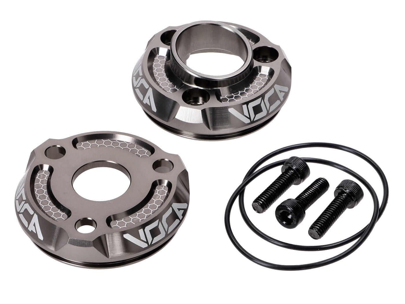 Koncovka zadního tlumiče výfuku Voca Racing šedá VCR-RD304CNC/AL