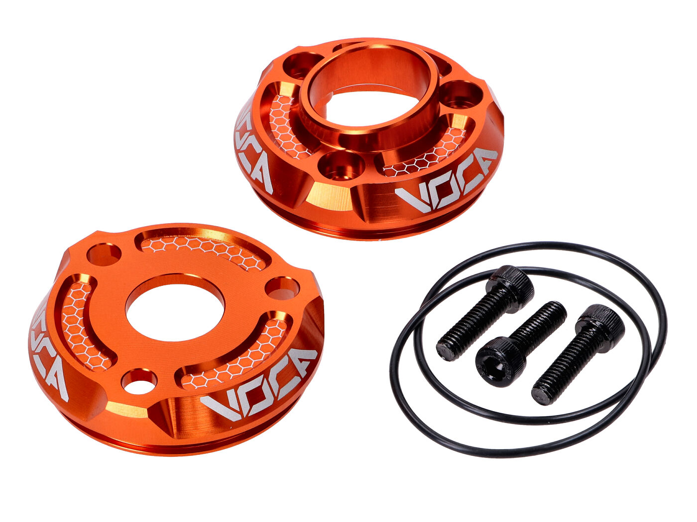 Zadní koncové víčko tlumiče výfuku Voca Racing oranžová VCR-RD304CNC/OR