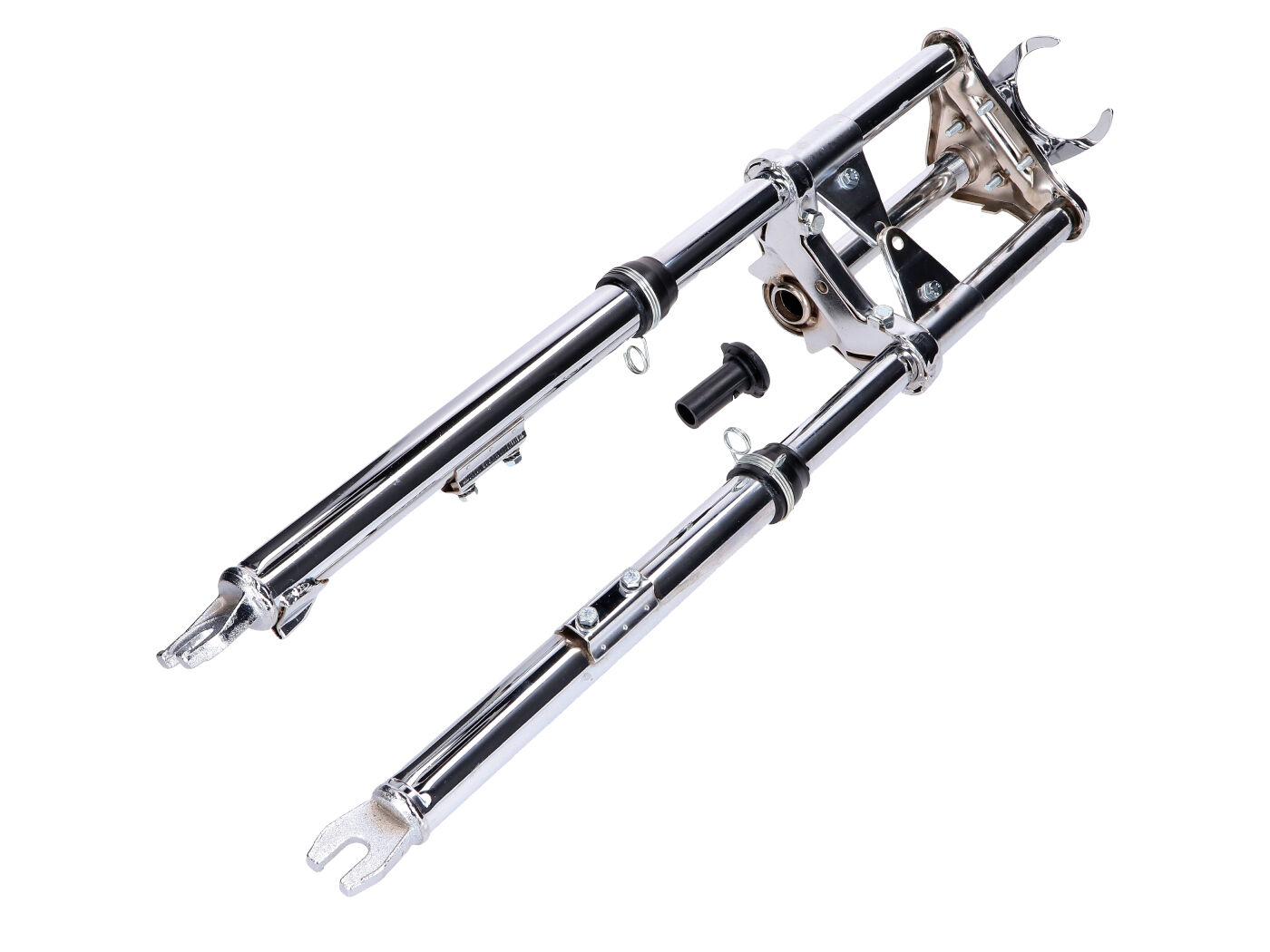 Diverse / Import Přední vidlice sport, chromovaná, odpružená, 650 mm, s držákem blatníku pro Peugeot 103 SP SPX MG00026368