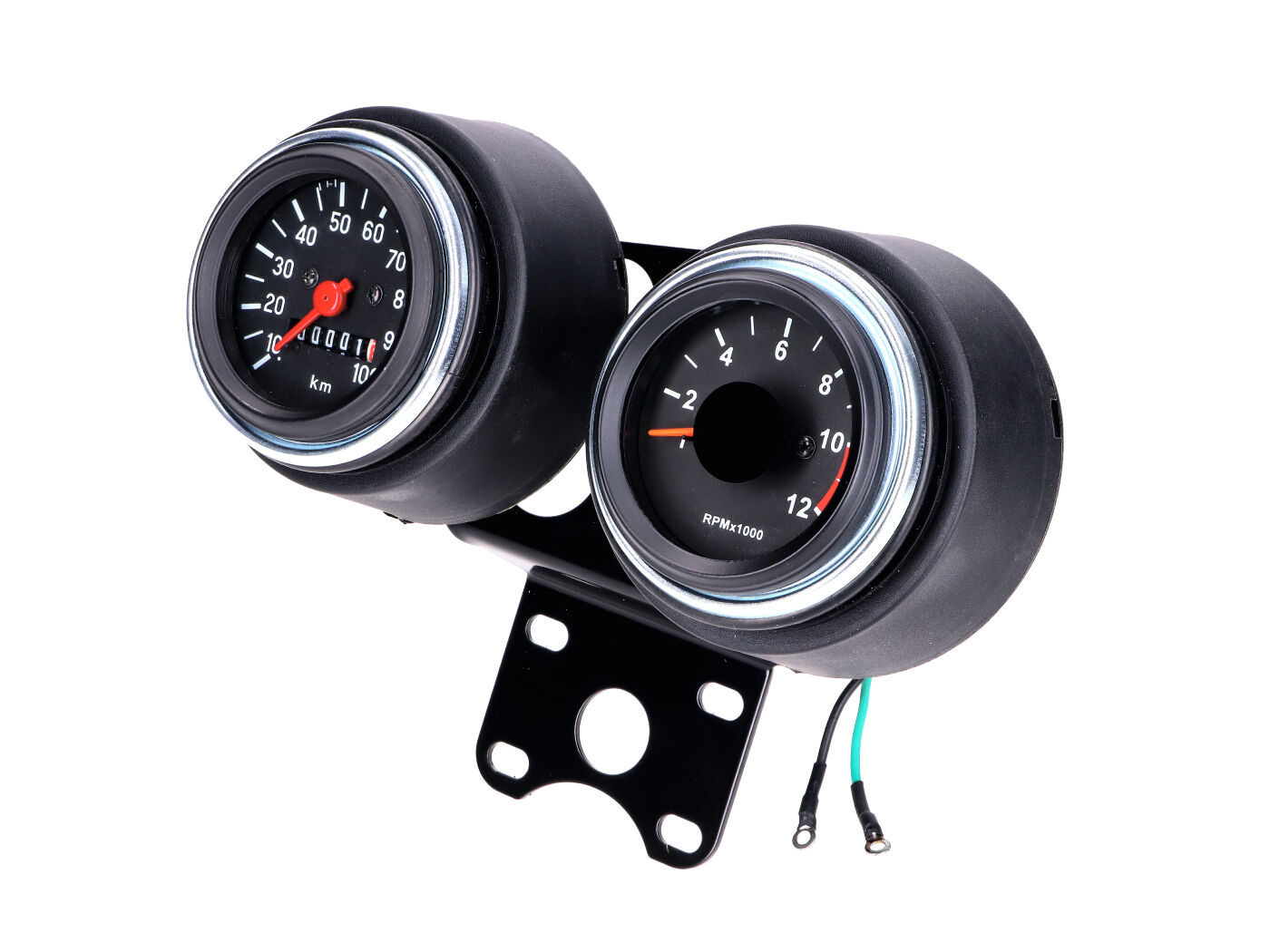 NTS Parts Palubní deska / kokpit s rychloměrem a otáčkoměrem 60 mm pro Zündapp KS, GTS, C 50 Sport, Puch M50 MG00081110