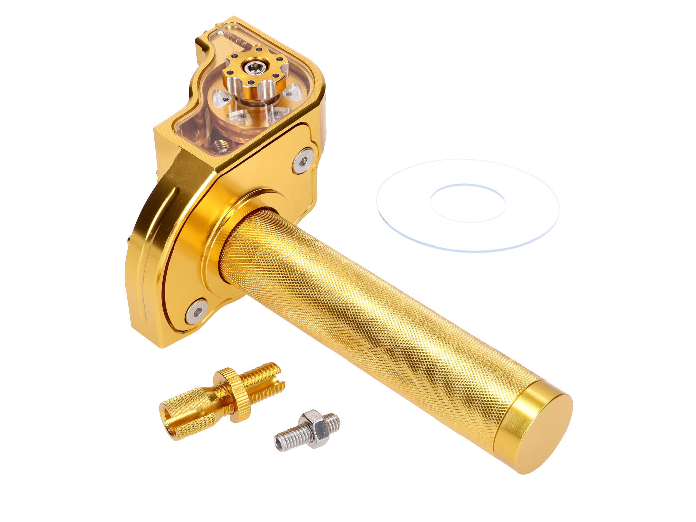 101 Octane Rychlopal žlutý CNC pro řídítka 22 mm pro Moped, Moped 54044