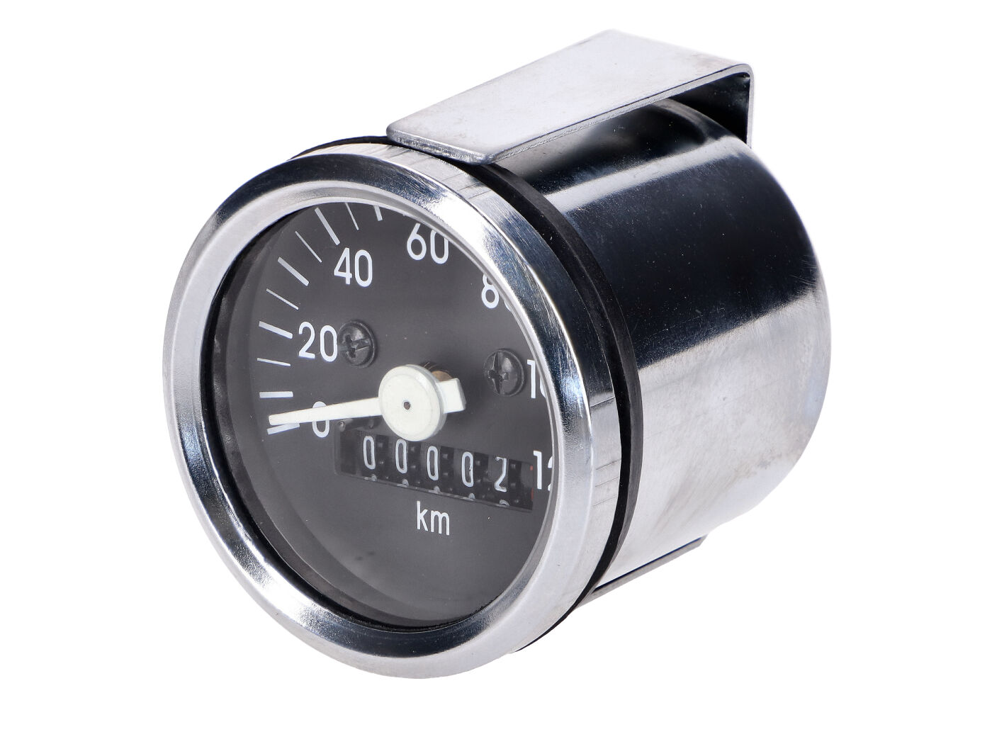 OEM Standard Tachometr 48 mm, chromovaný rámeček, 120 km/h pro Kreidler, Puch Maxi, Sachs, Zündapp, Tomos, Hercules 54739