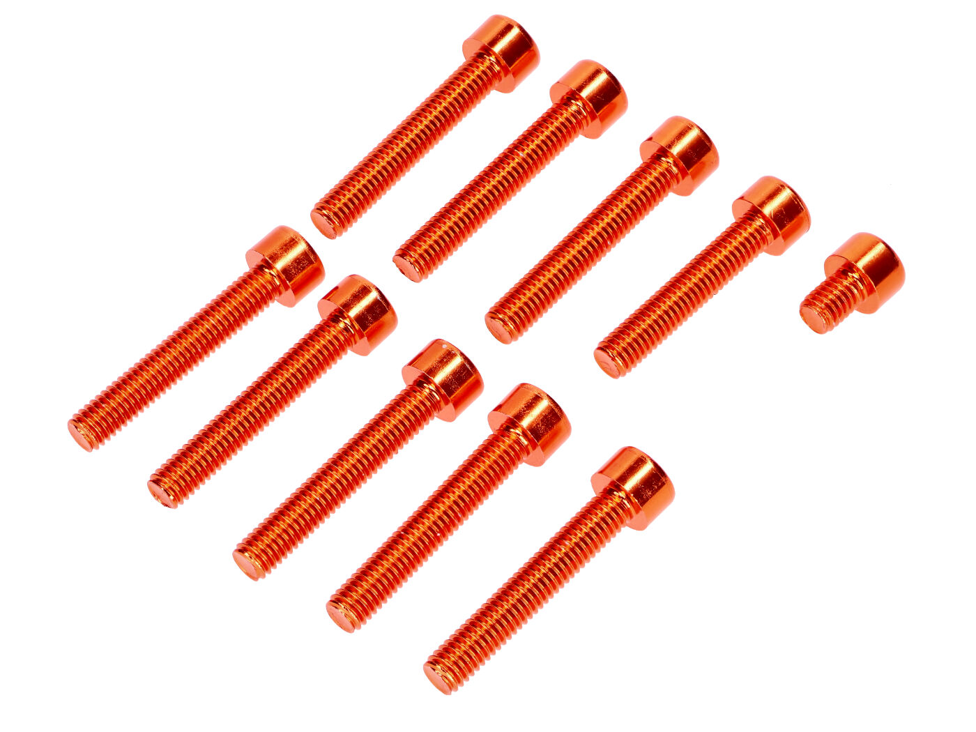 Diverse / Import Sada šroubů M6 oranžově eloxovaných na kryt motoru pro Simson S50, S51, S70, S53, S83 Enduro 54858