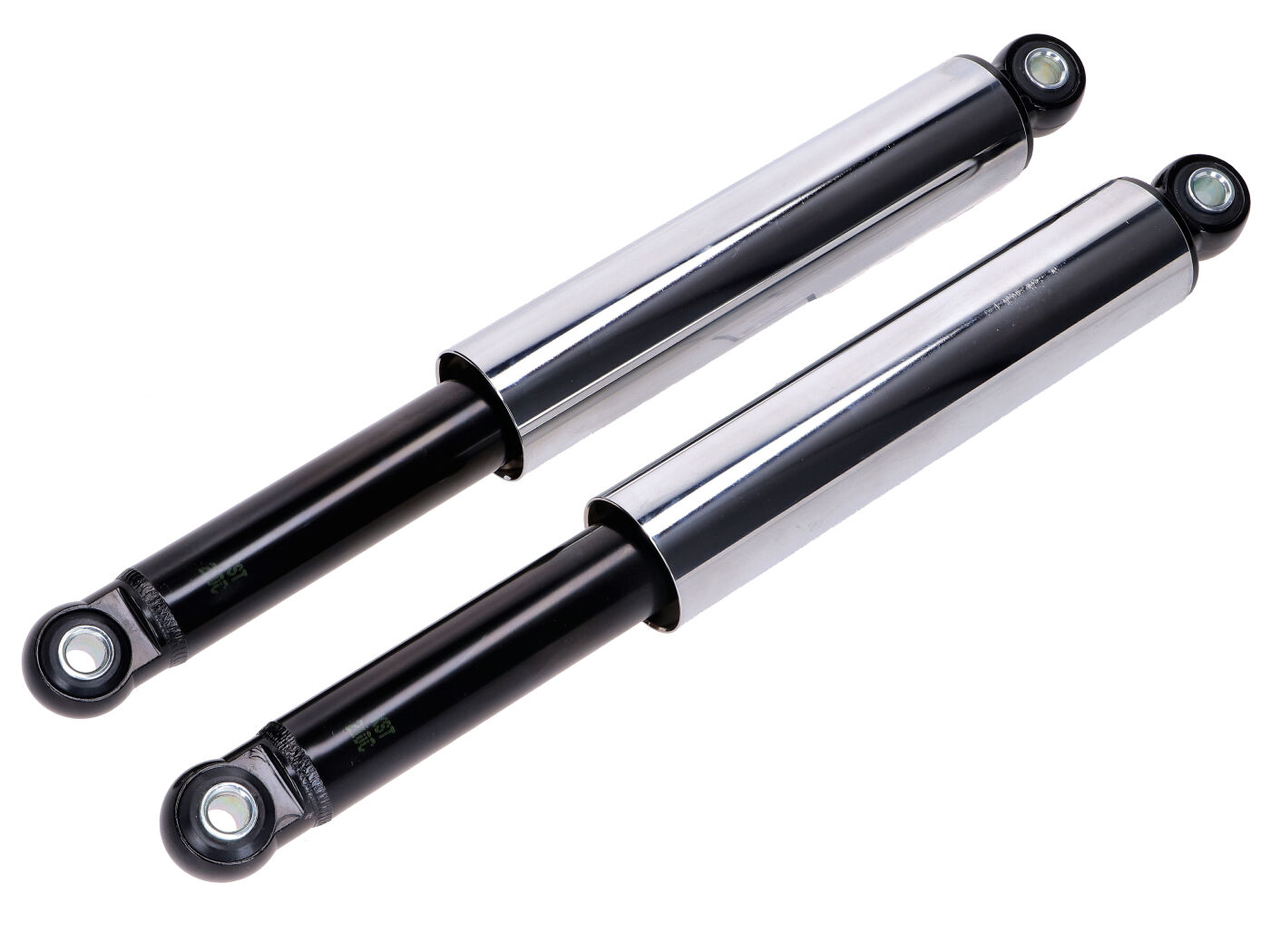 Diverse / Import Sada tlumičů 360 mm 10 mm chrom/černá pro Kreidler Florett K54 s vejčitou nádrží MG00025272