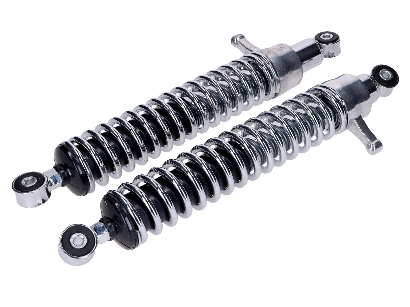 Schmitt Sada tlumičů Classic 380mm nastavitelná chrom pro Simson S51, S70, S53, S83