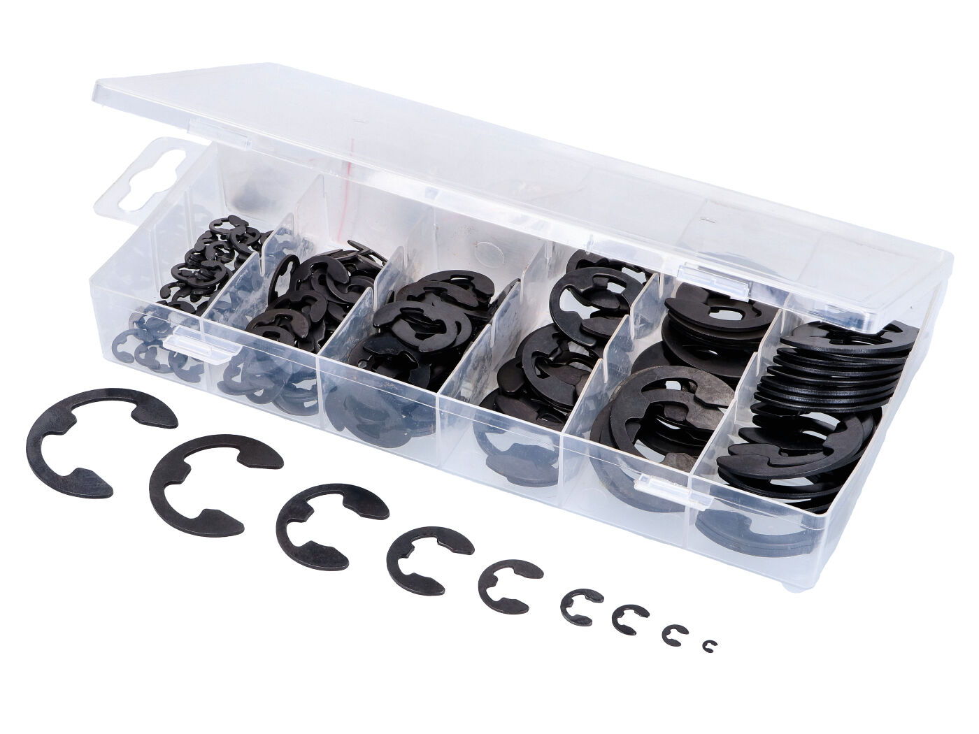 BGS technic Sada v boxu – Vnější pojistné kroužky na hřídel 1,5–22 mm, 300 ks 54953