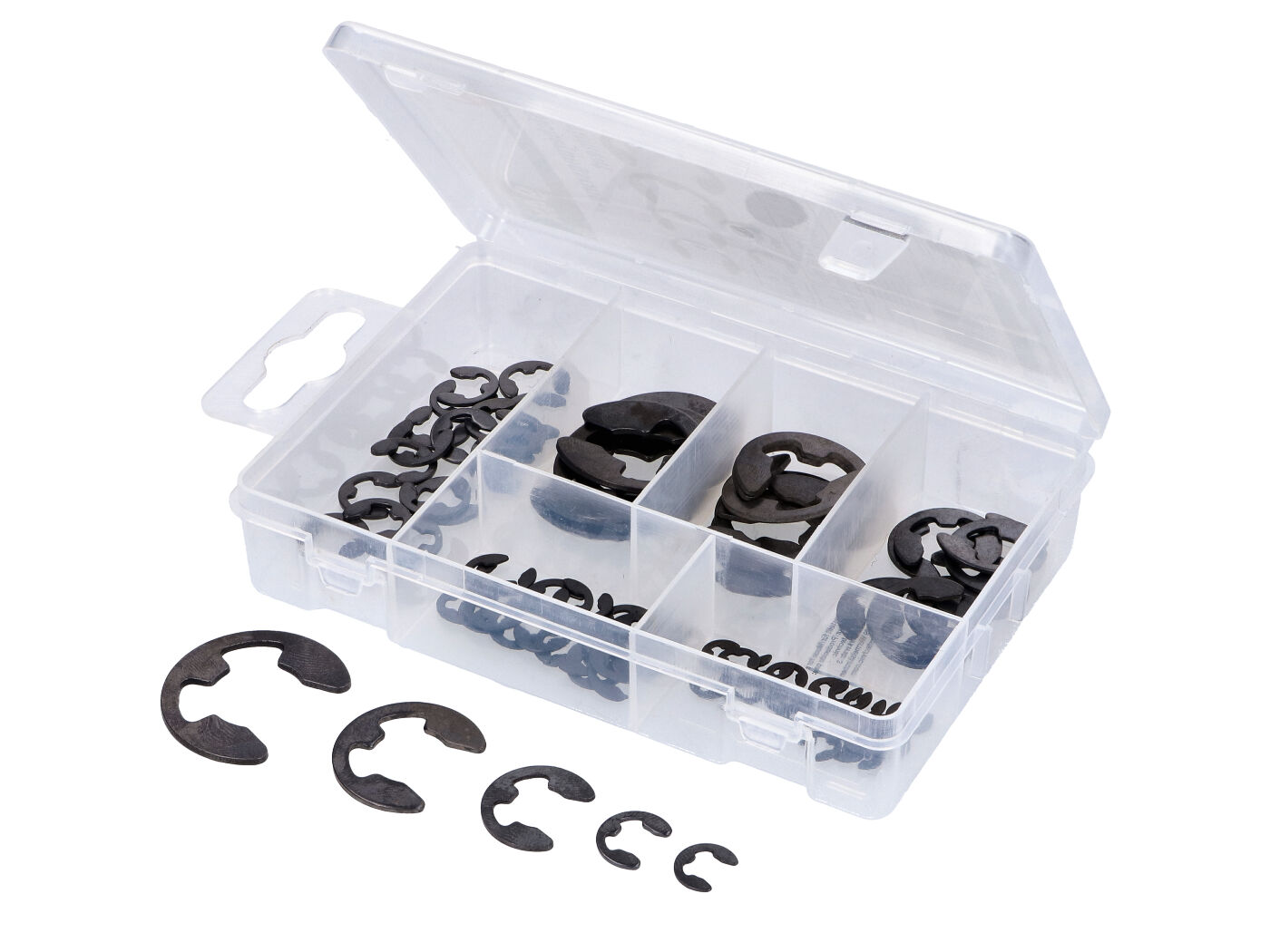 BGS technic Sada hřídelových pojistných kroužků 3–15 mm, 94 kusů 54992