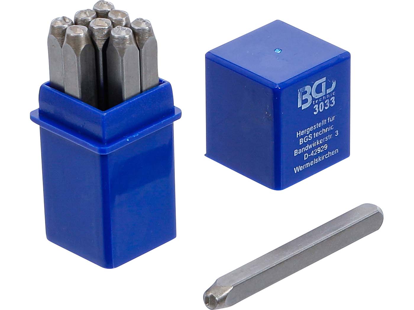 BGS technic Sada číselných razníků 3 mm DIN 1451, 9dílná
