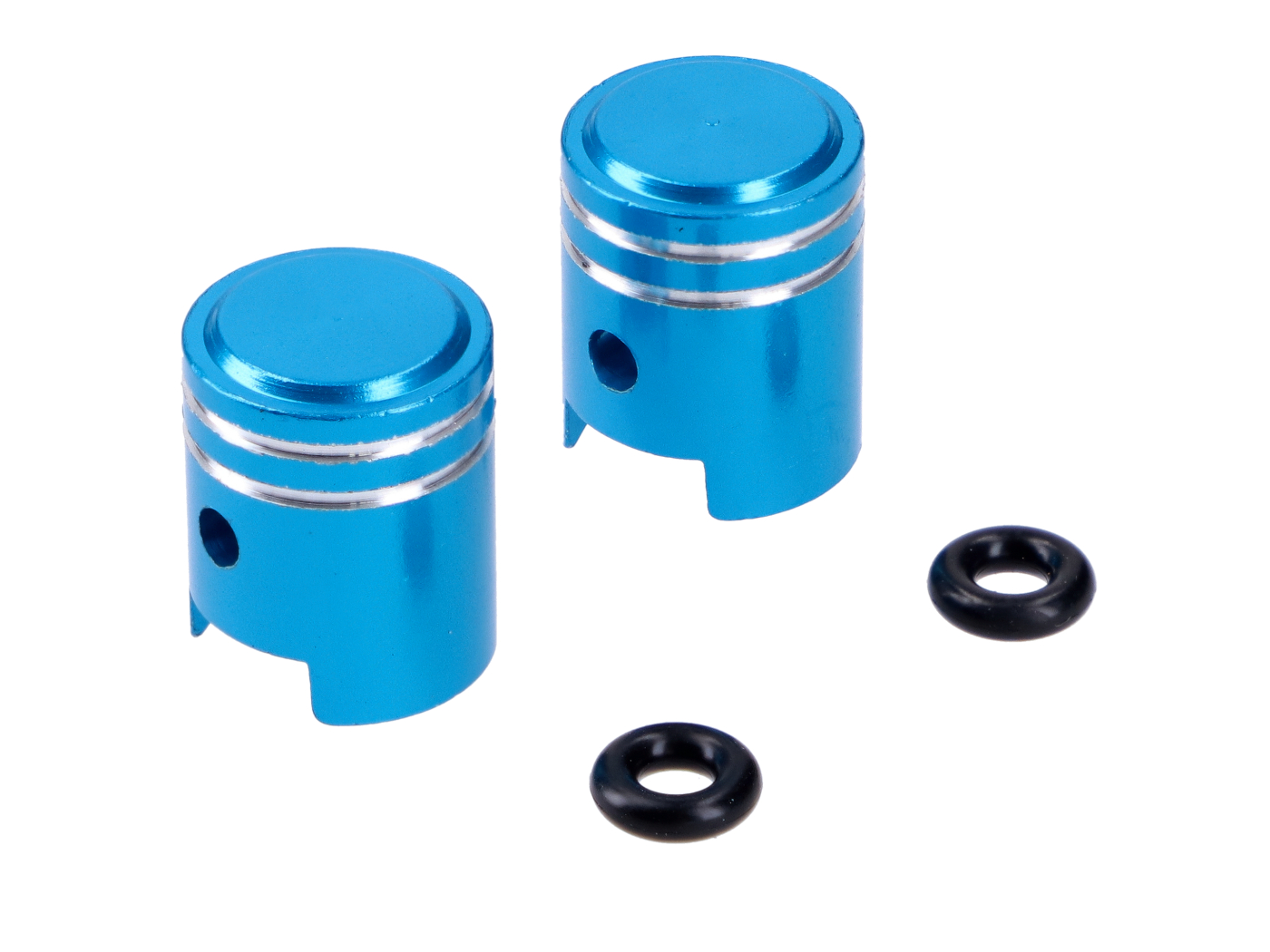 Diverse / Import Sada hliníkových modrých krytek ventilků ve tvaru pístu pro moped, moped, mokick MG00002844