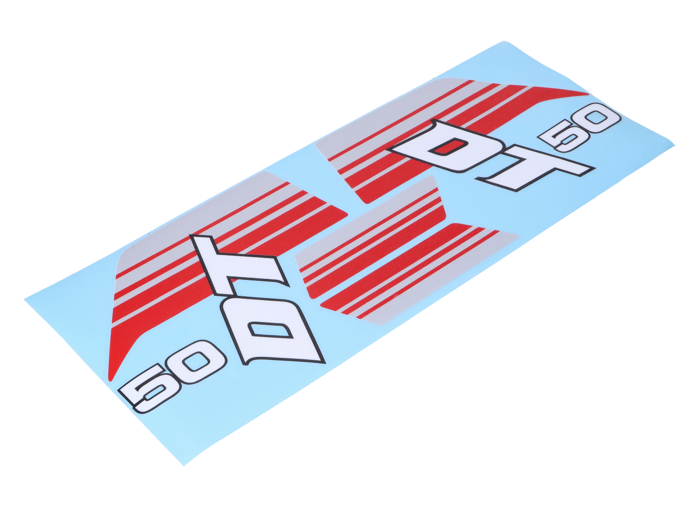 NTS Parts Sada samolepek na nádrž šedá červená pro Yamaha DT 50 Mokick MG00083142