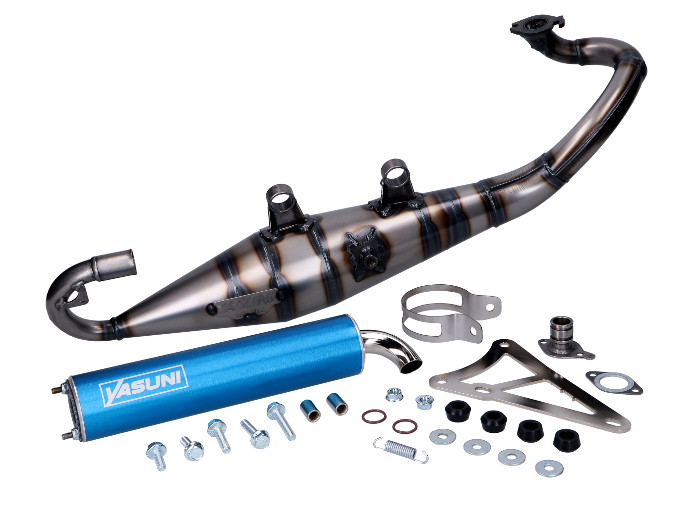 Výfuk Yasuni R-PRO modrý pro Minarelli horizontal YA902A-RPRO