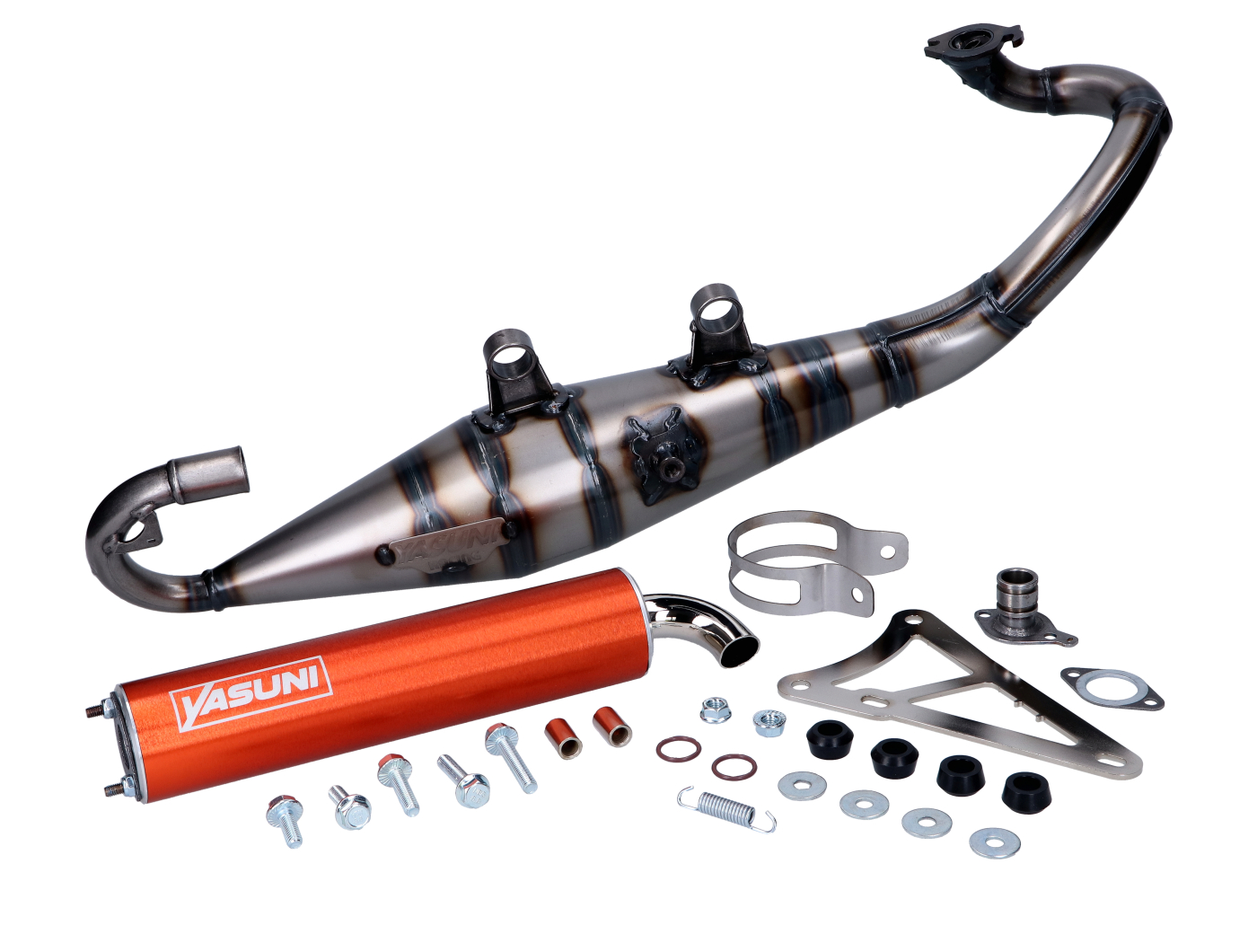 Výfuk Yasuni R-PRO oranžový pro Minarelli horizontal YA902N-RPRO