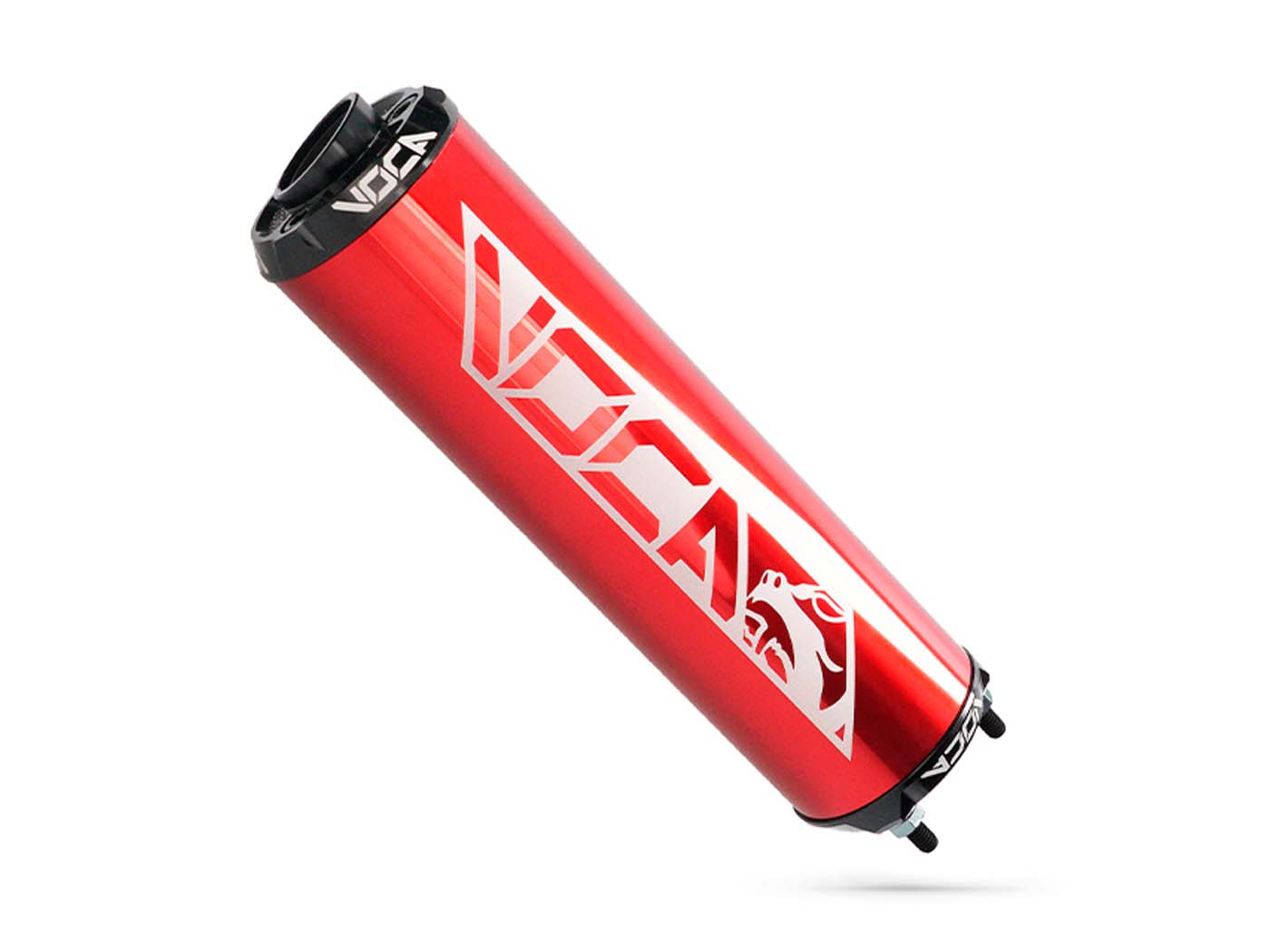 Voca Racing Zadní tlumič výfuku VOCA hliníkový červený - CNC koncovka černá VCR-RD30400/REBK