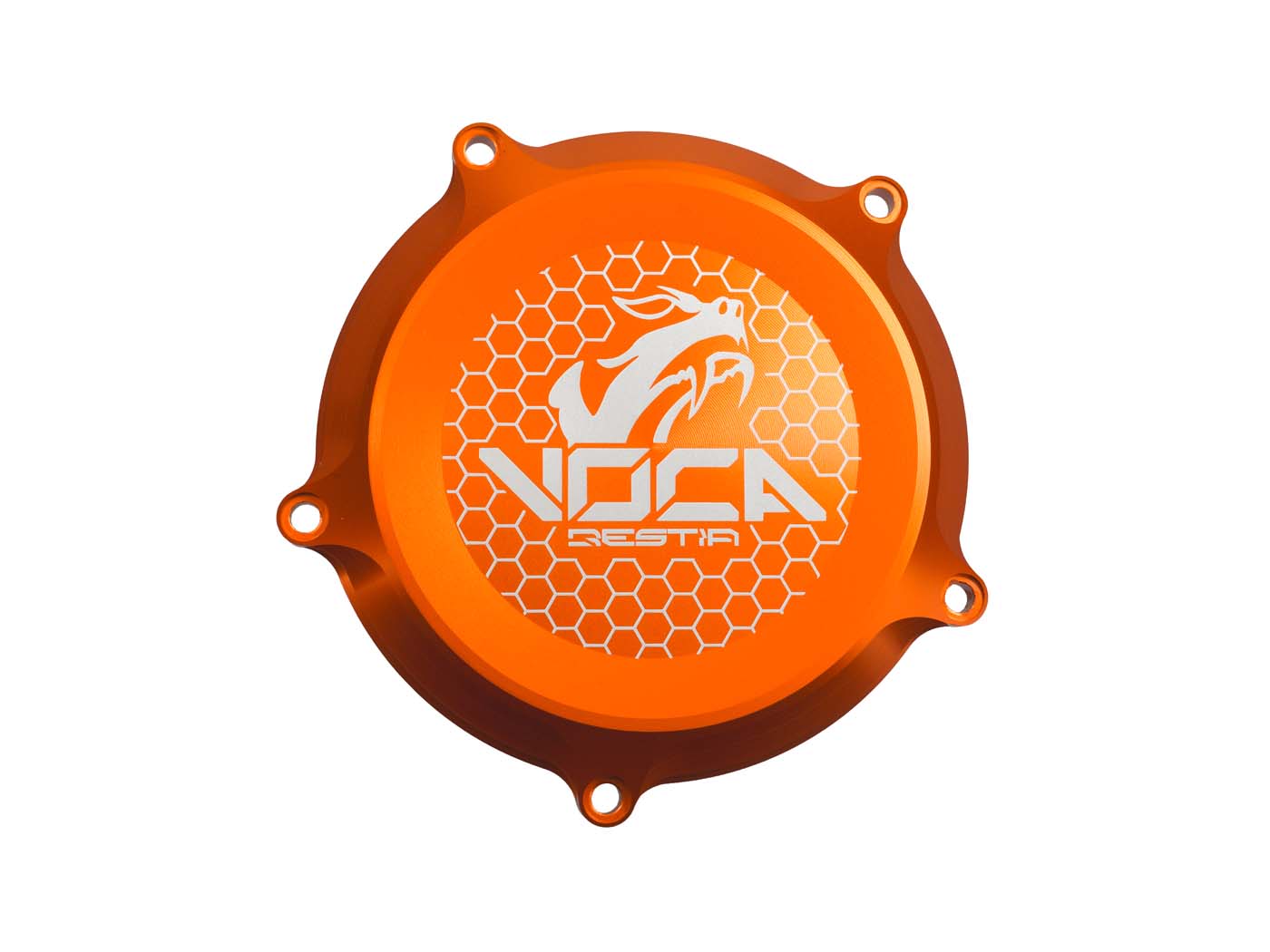 Voca Racing Kryt víka spojky Voca CNC oranžový pro Minarelli AM6 VCR-RD19188COVER3/OR