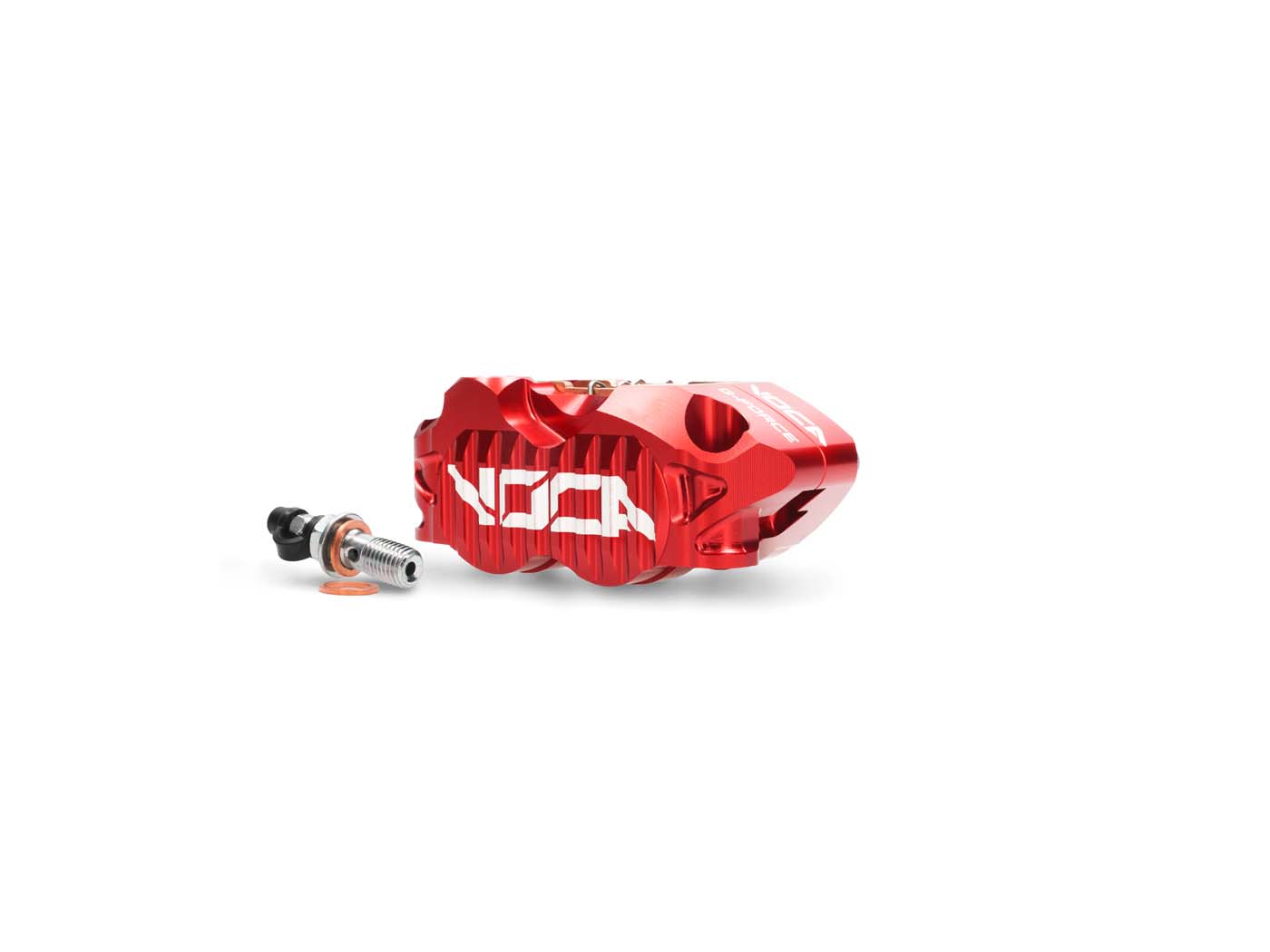 Brzdový třmen Voca Racing 25 mm G-Force Pro 4 pístky červený VCR-RD18R/RE