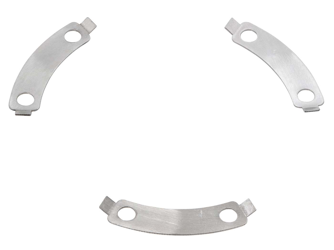 Swiing Sada zajišťovacích plechů rozety kyvné vidlice 6děrná nerez 3dílná pro Puch Maxi