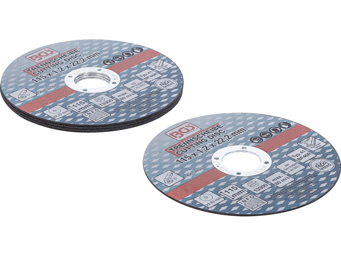 BGS technic Sada drážkovaných/řezných kotoučů na kov profesionální 115x1mm, 5 ks