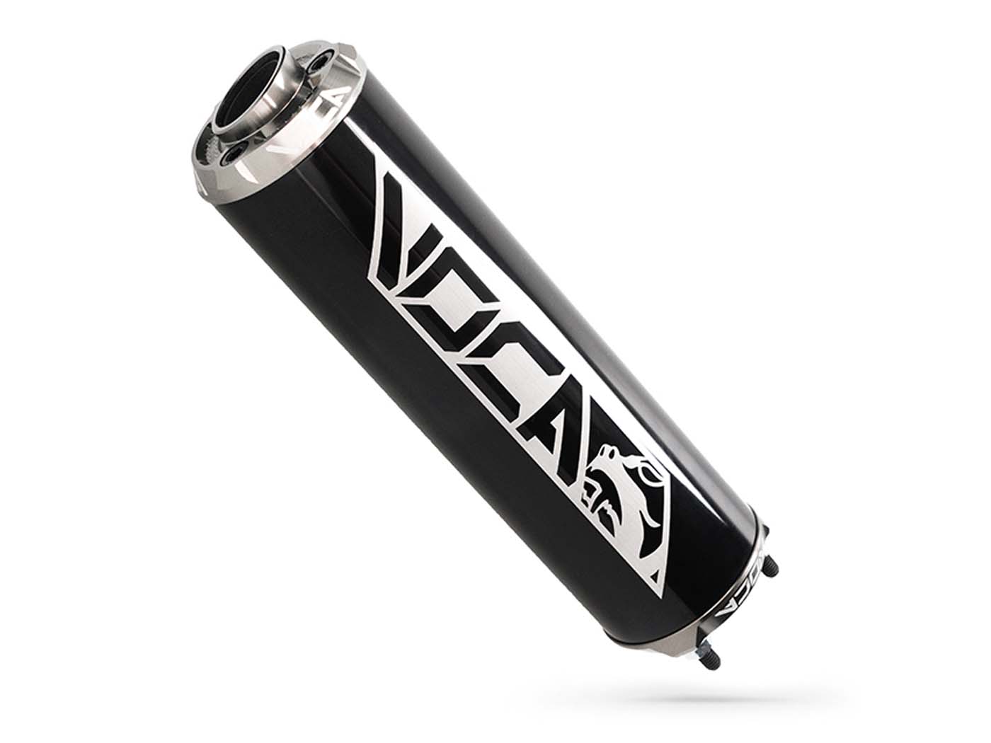 Voca Racing Zadní tlumič výfuku VOCA hliníkový černý - CNC koncovka šedá VCR-RD30400/BKAL