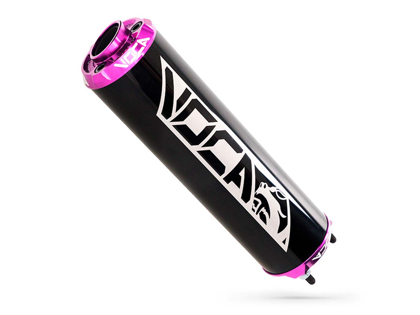 Voca Racing Zadní tlumič výfuku VOCA, hliníkový, černý - CNC koncovka fialová VCR-RD30400/BKPU