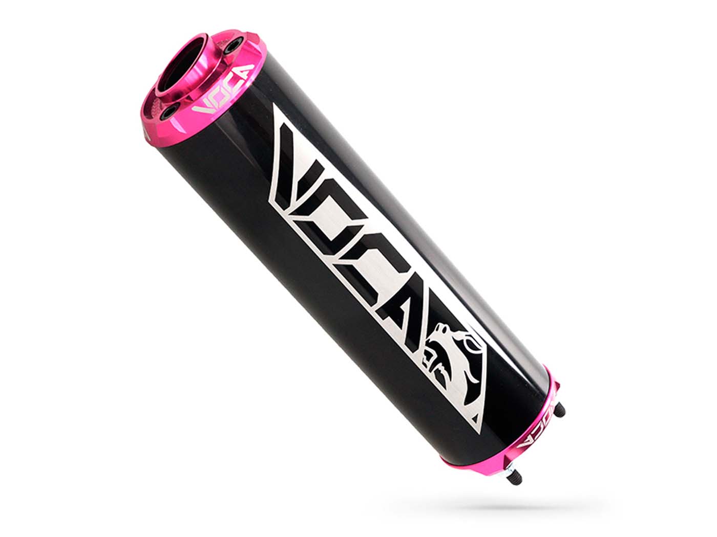 Voca Racing Zadní tlumič výfuku VOCA hliníkový černý - CNC koncovka růžová VCR-RD30400/BKPI