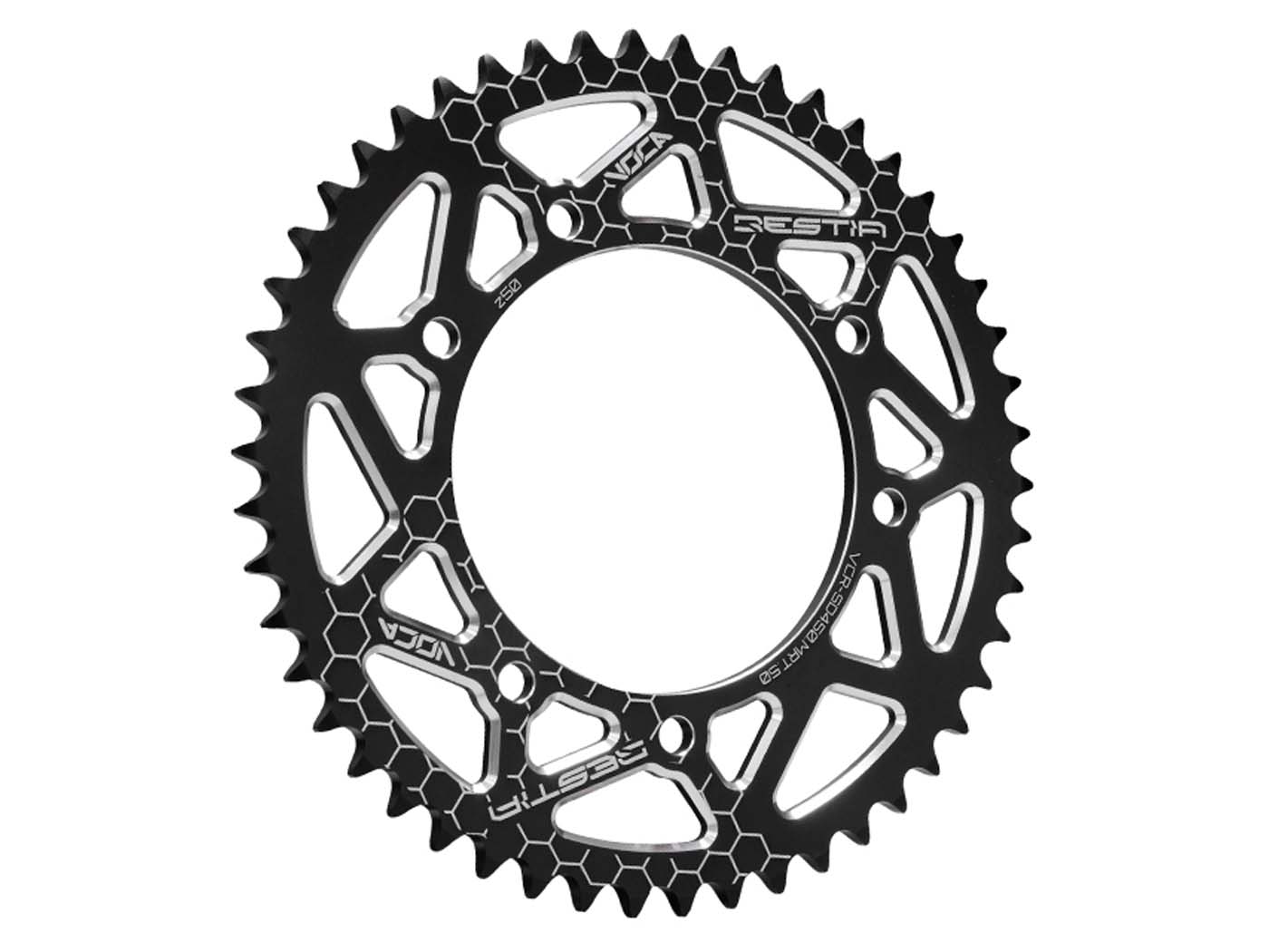 Voca Racing Rozeta Voca CNC 50 zubů 420 černá pro Derbi Senda, MRT VCR-SD450.MRT.50/BK