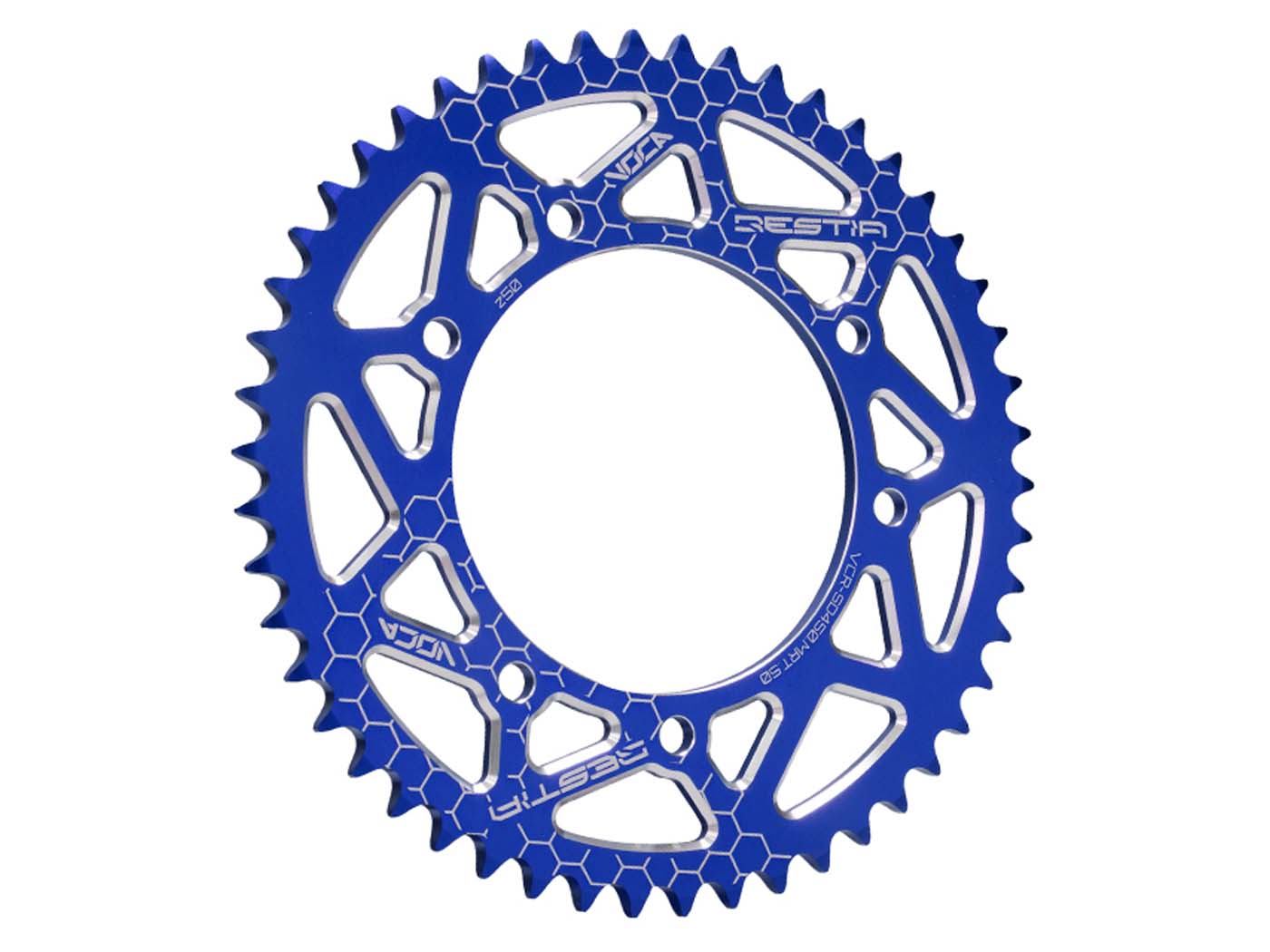 Voca Racing Rozeta Voca CNC 50 zubů 420 modrá pro Derbi Senda SM, DRD VCR-SD450.SDA.50/BL